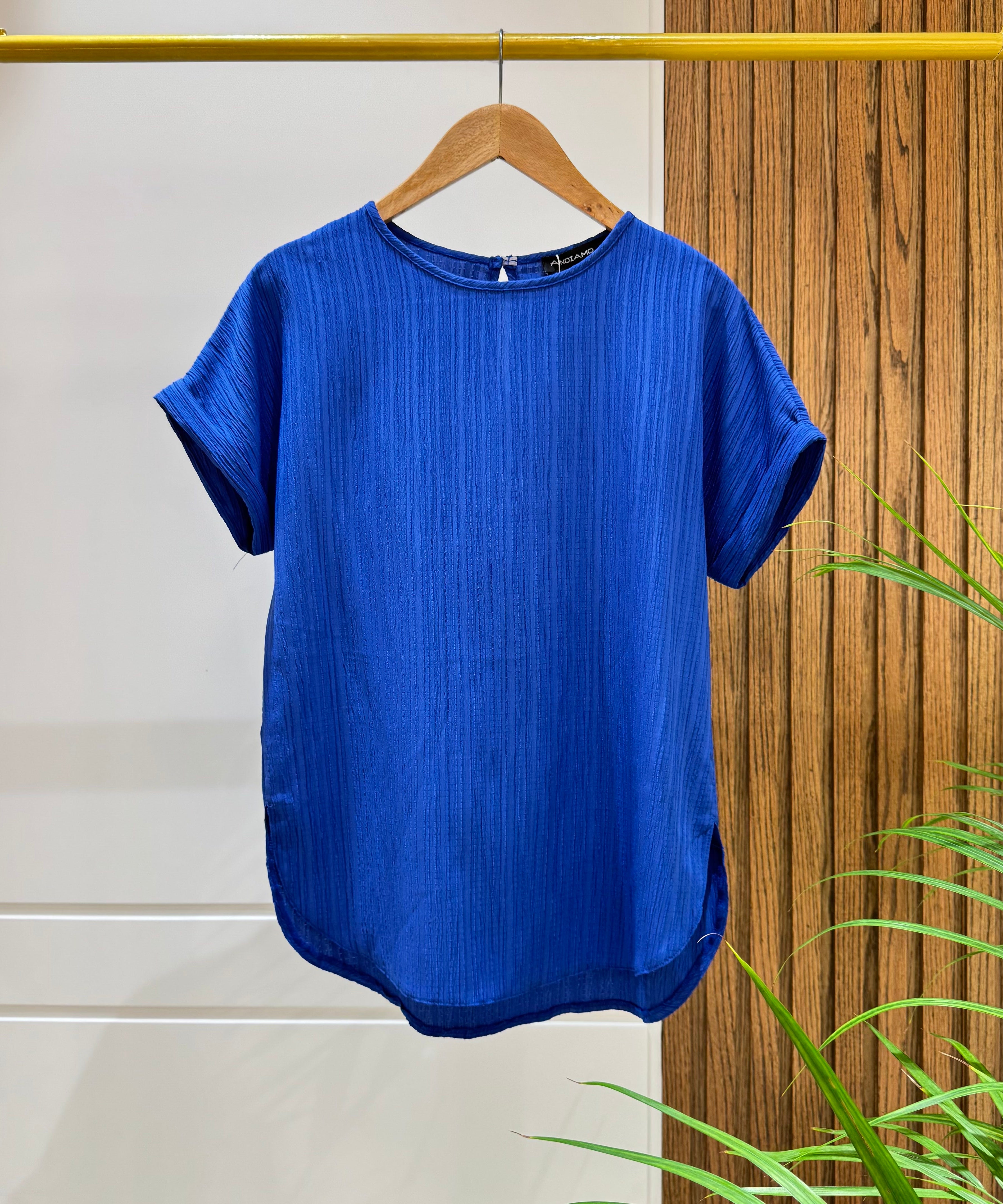 Blouse-Cotton Viscose-BLUE