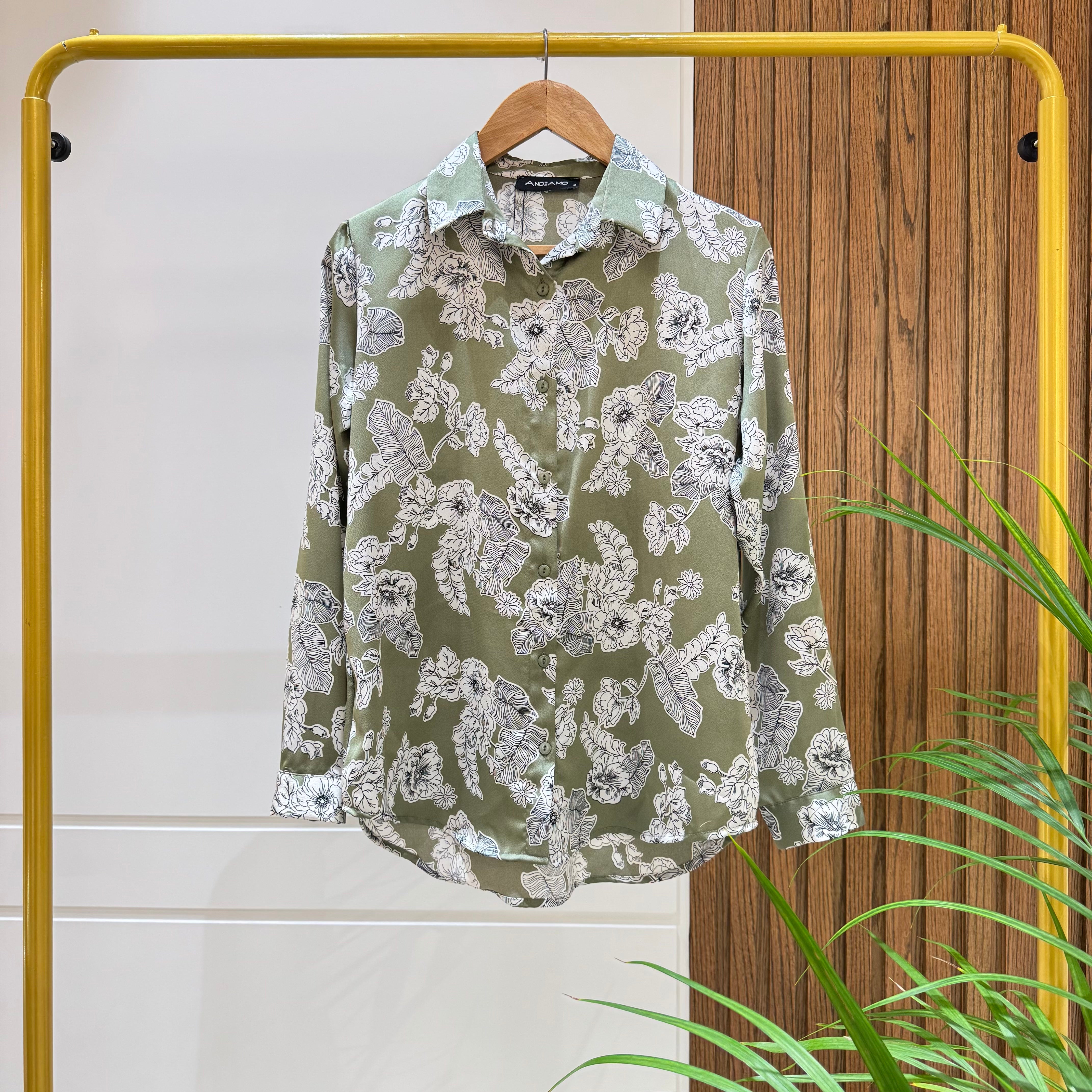 Shirt-satin-OLIVE