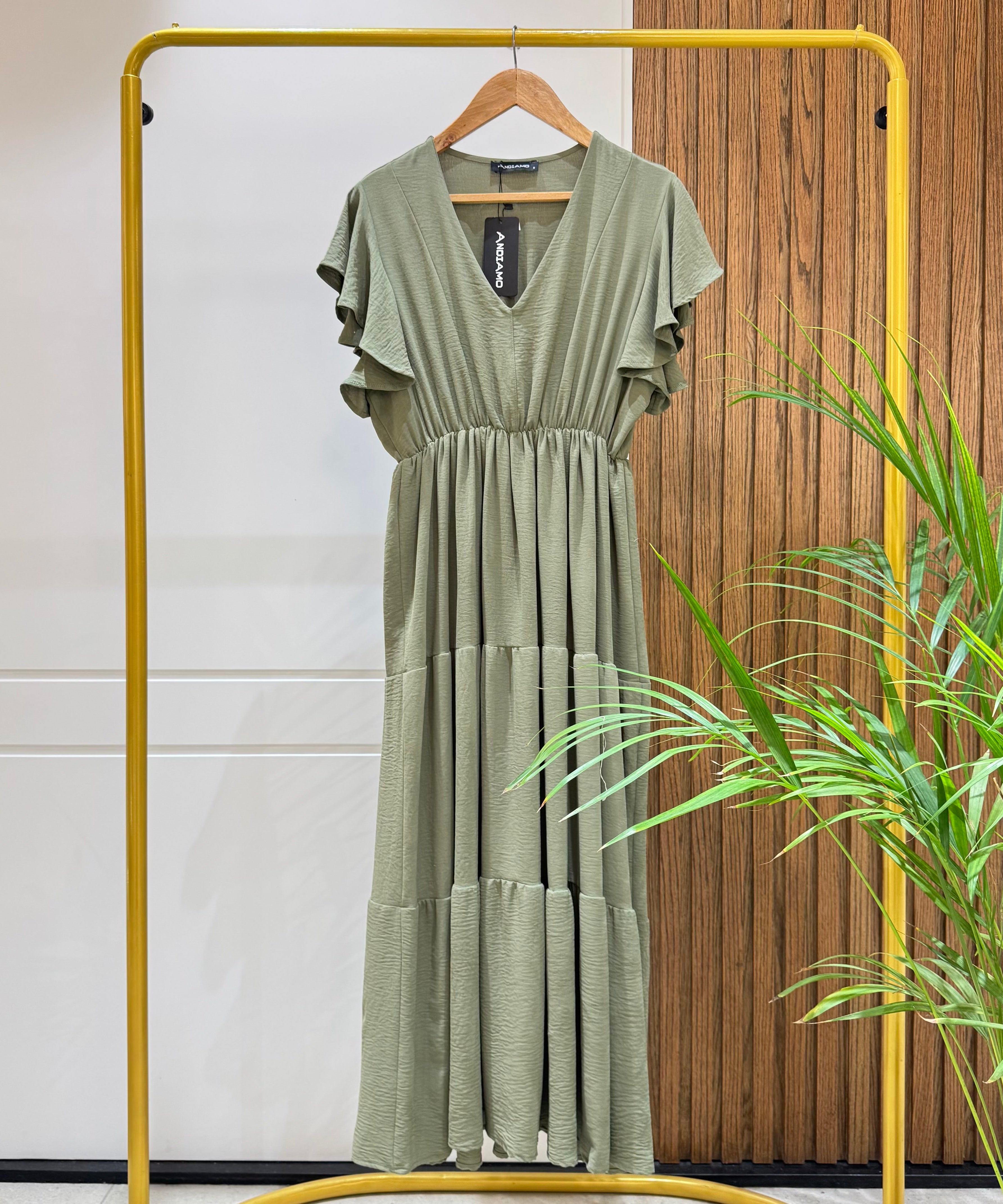 Dress-Cotton Viscose-OLIVE