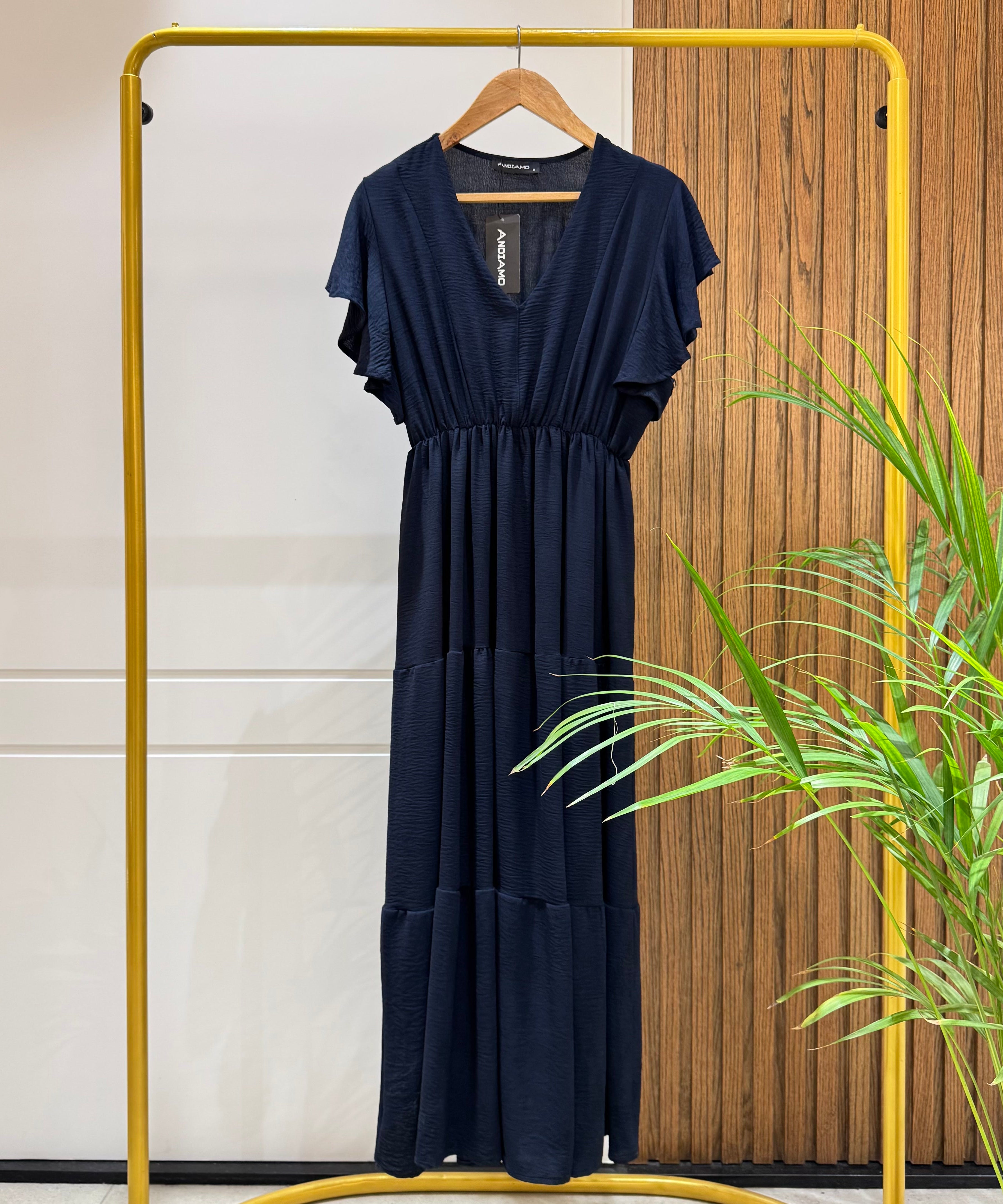 Dress-Cotton Viscose-NAVY