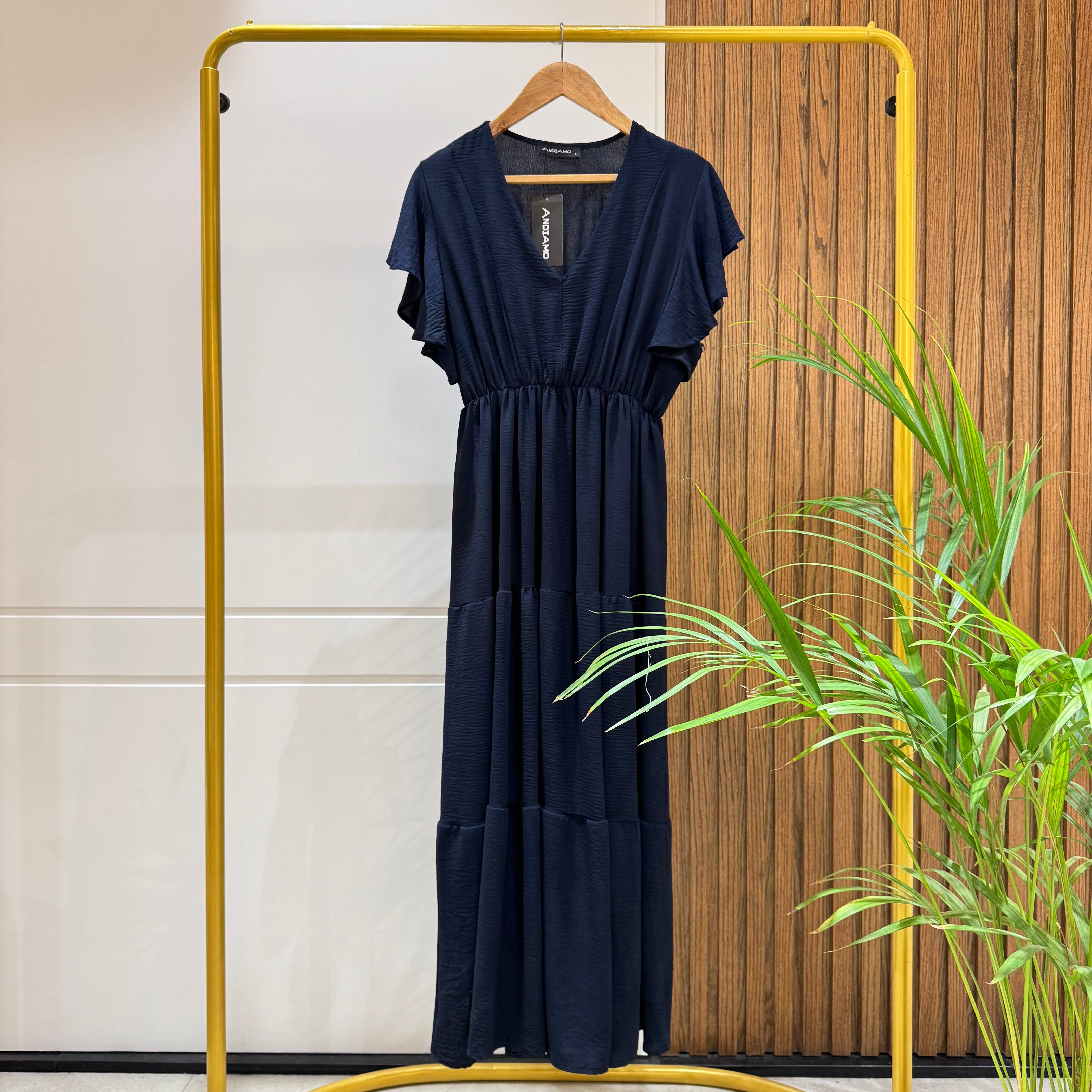 Dress-Cotton Viscose-NAVY