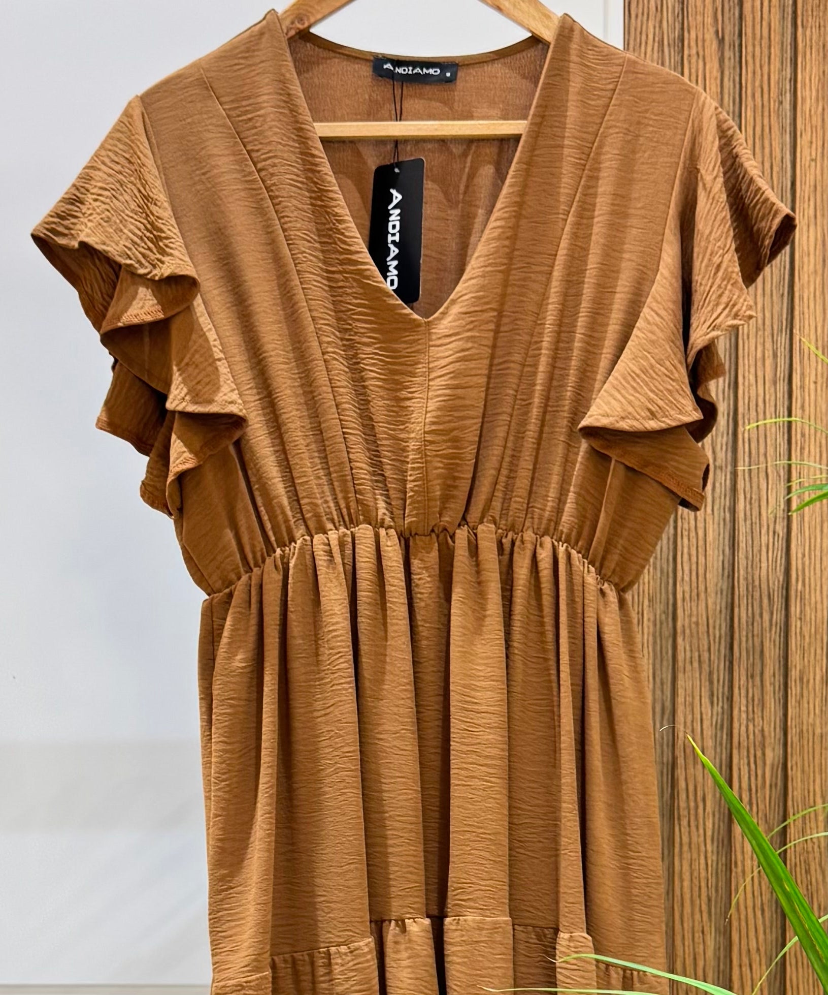 Dress-Cotton Viscose-BROWN