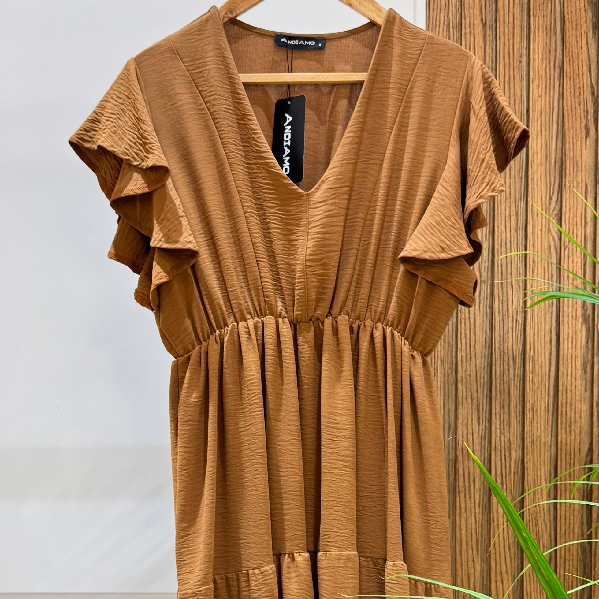 Dress-Cotton Viscose-BROWN