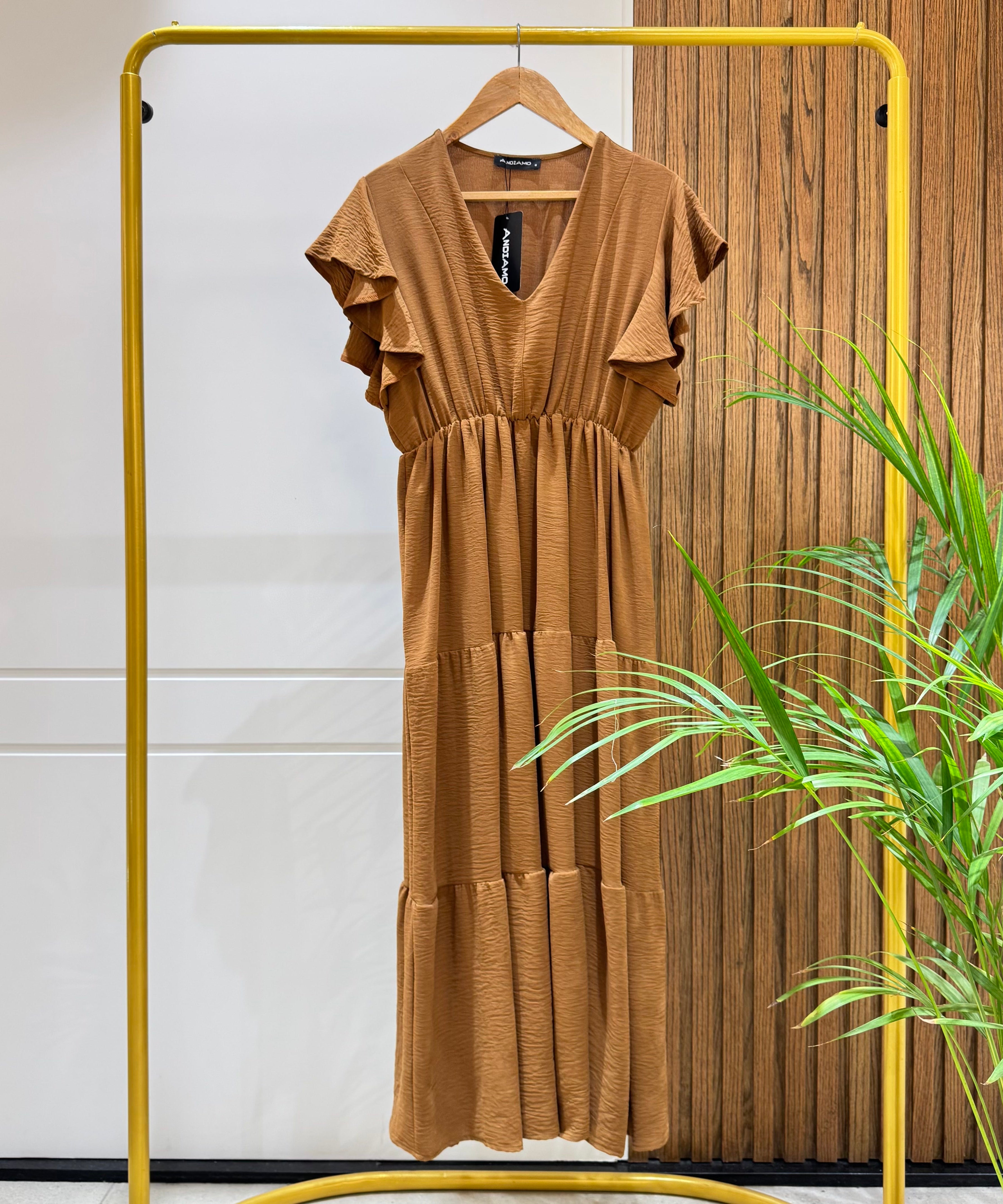 Dress-Cotton Viscose-BROWN