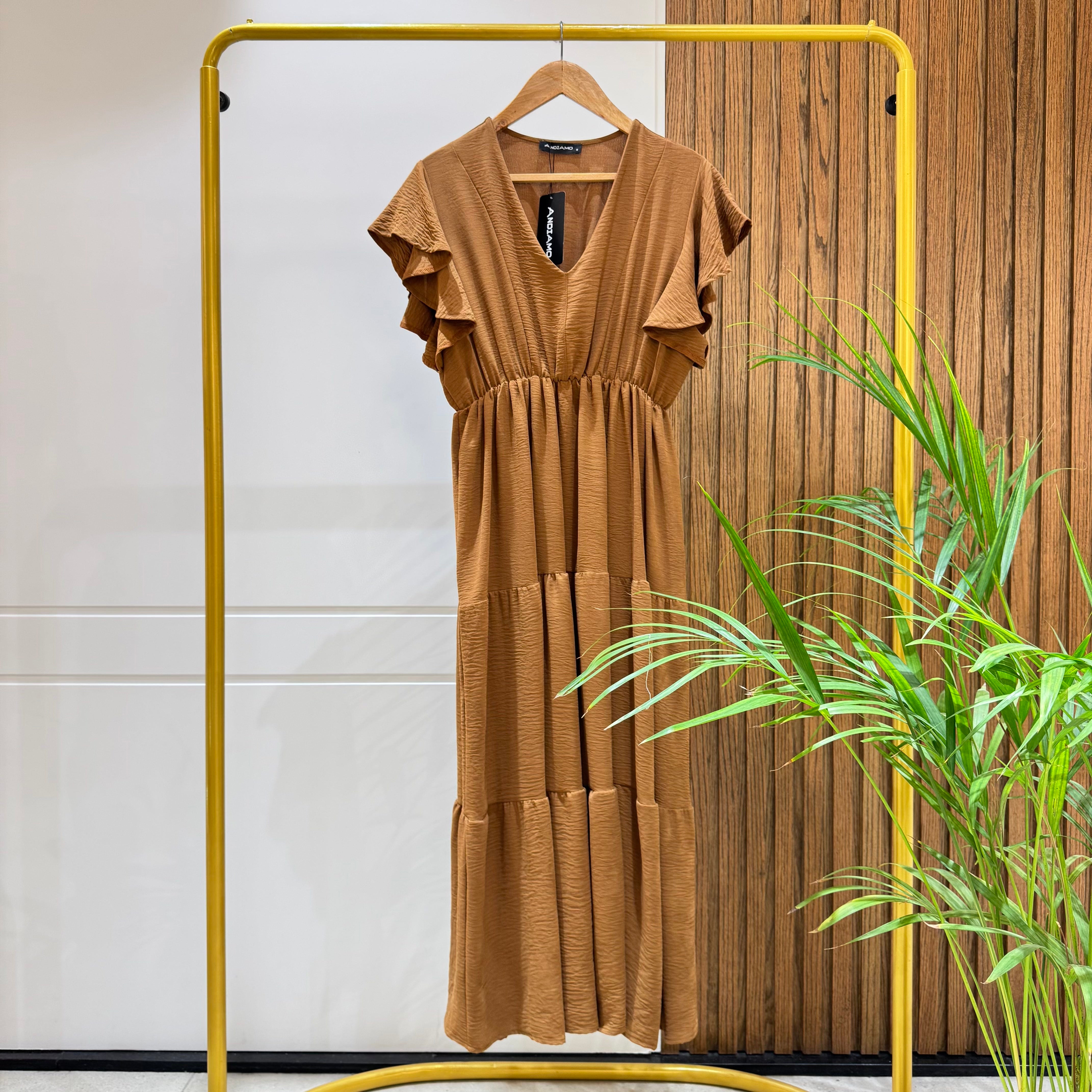 Dress-Cotton Viscose-BROWN