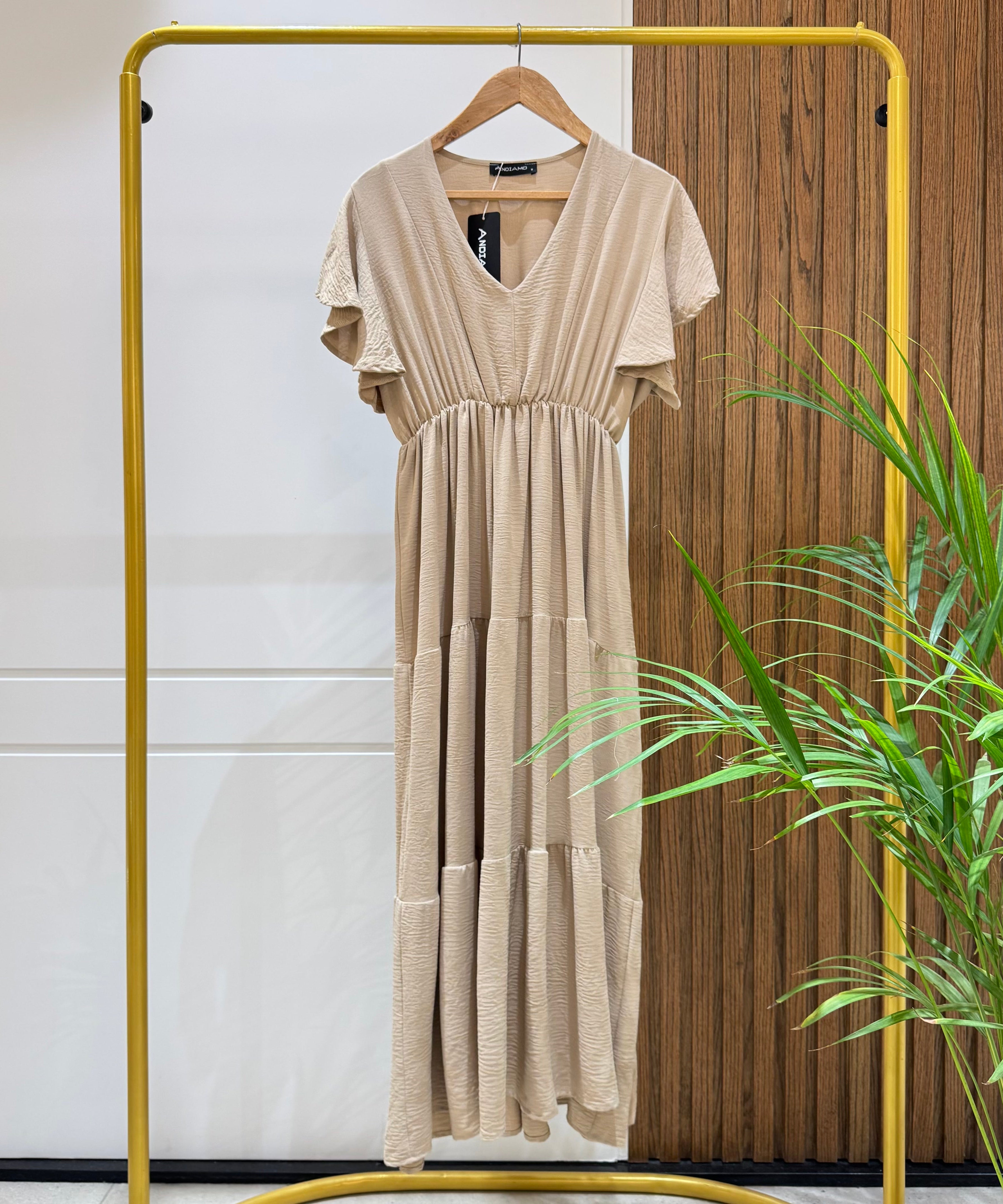 Dress-Cotton Viscose-BEIGE