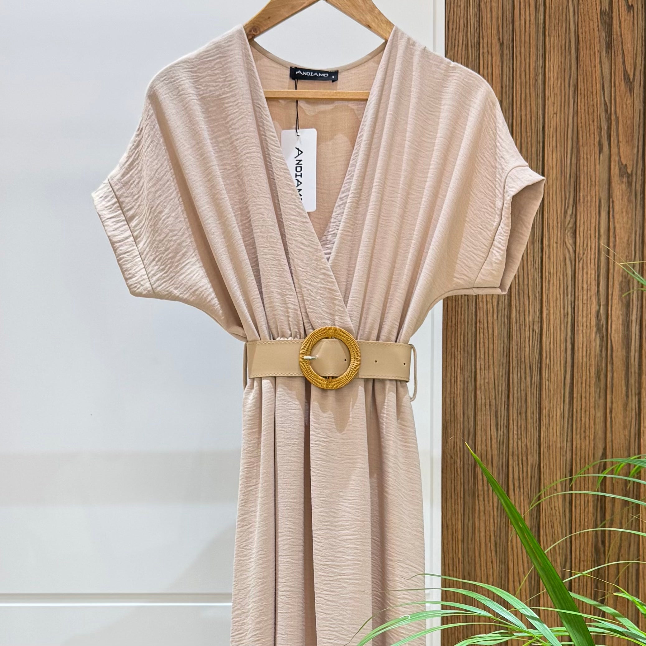 Dress-Cotton Viscose-BEIGE