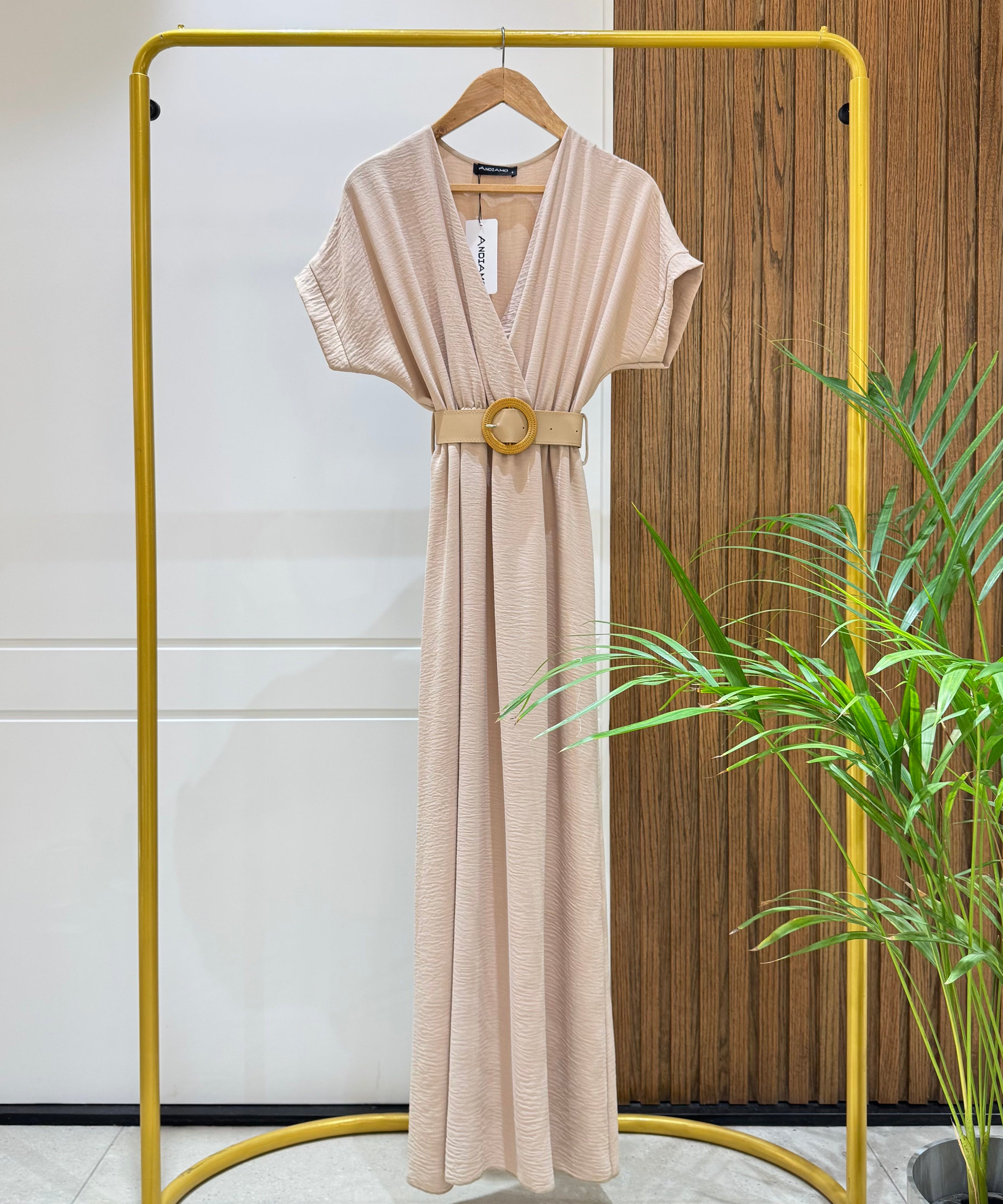 Dress-Cotton Viscose-BEIGE