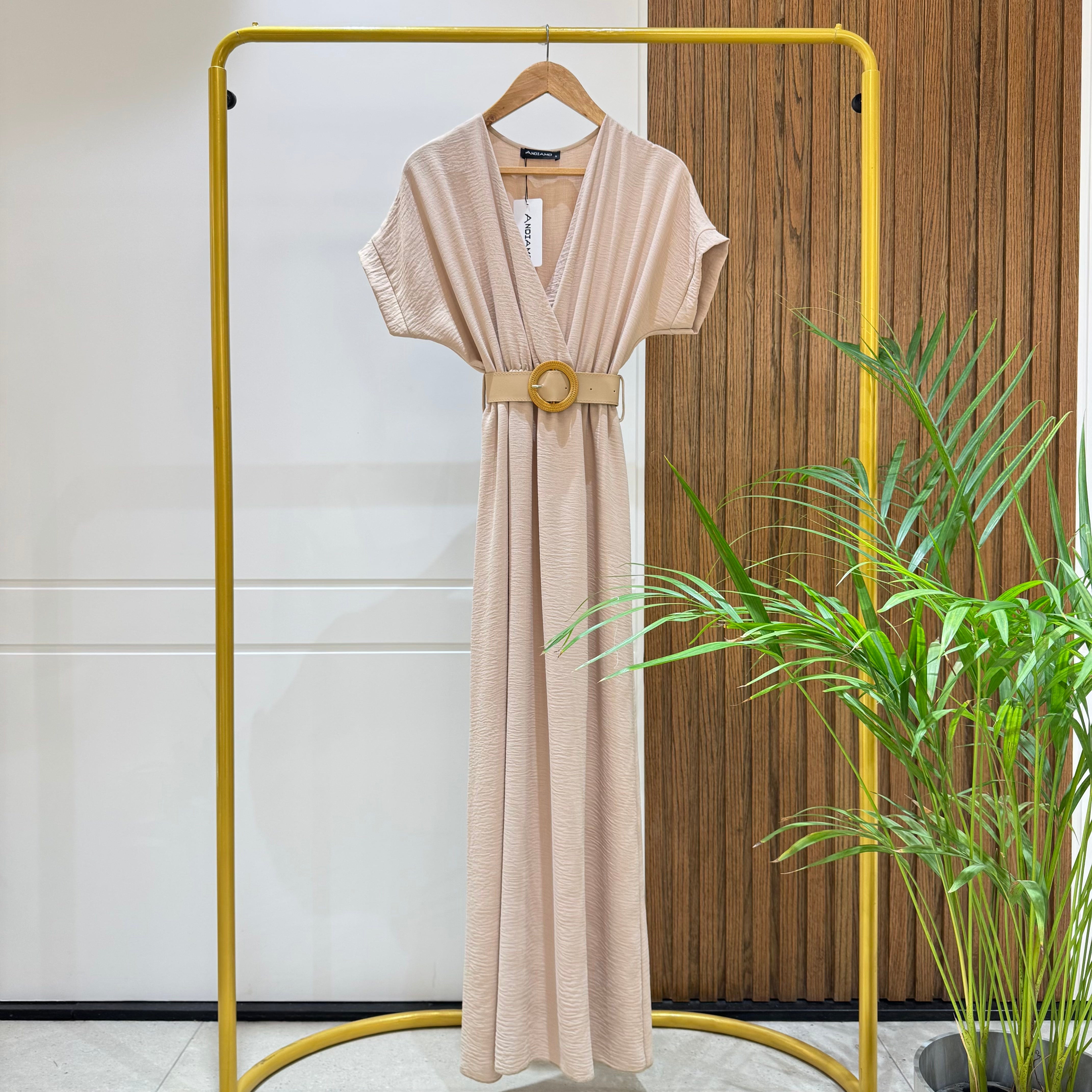 Dress-Cotton Viscose-BEIGE