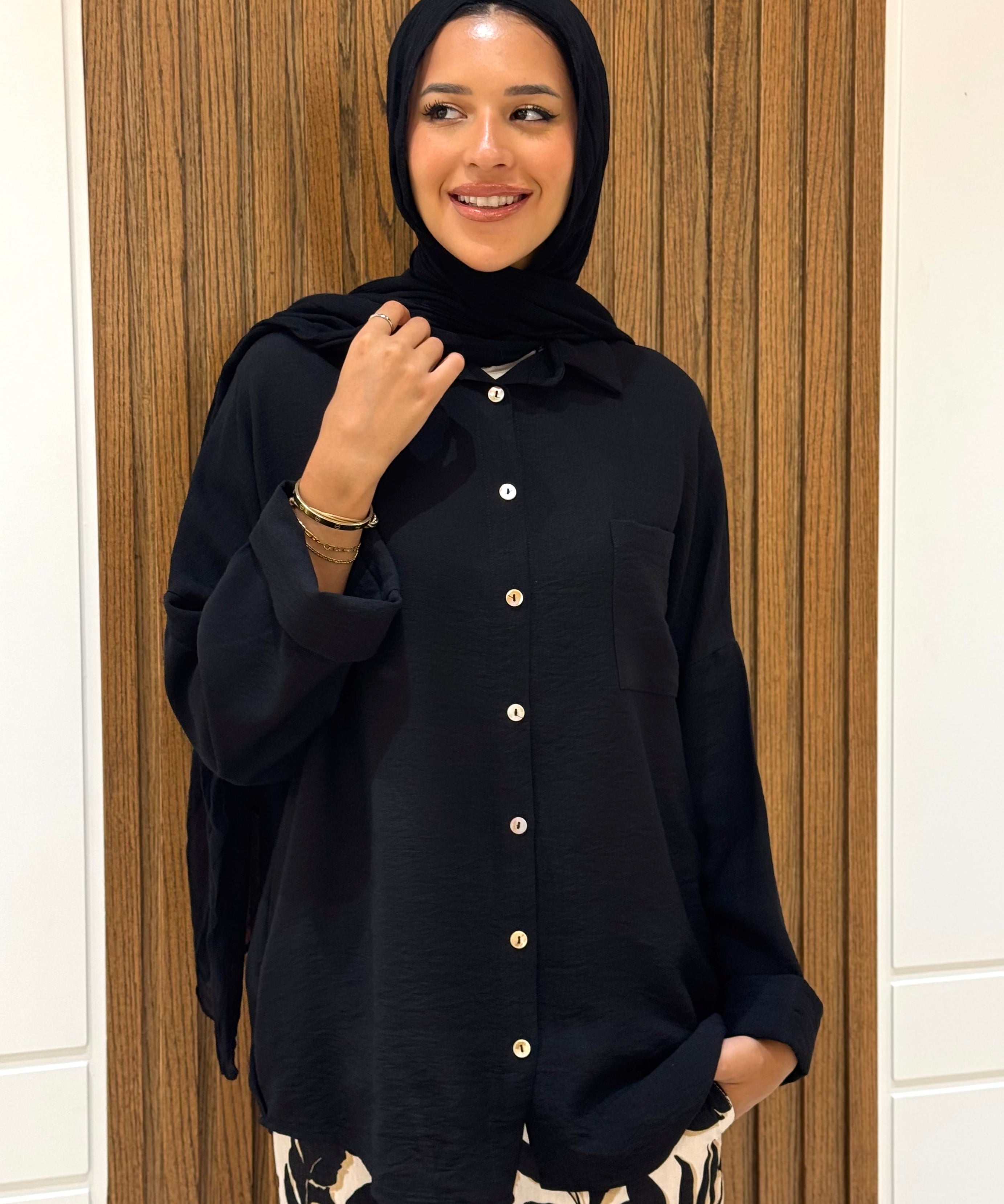 Rolled-up Sleeves Oversized Shirt