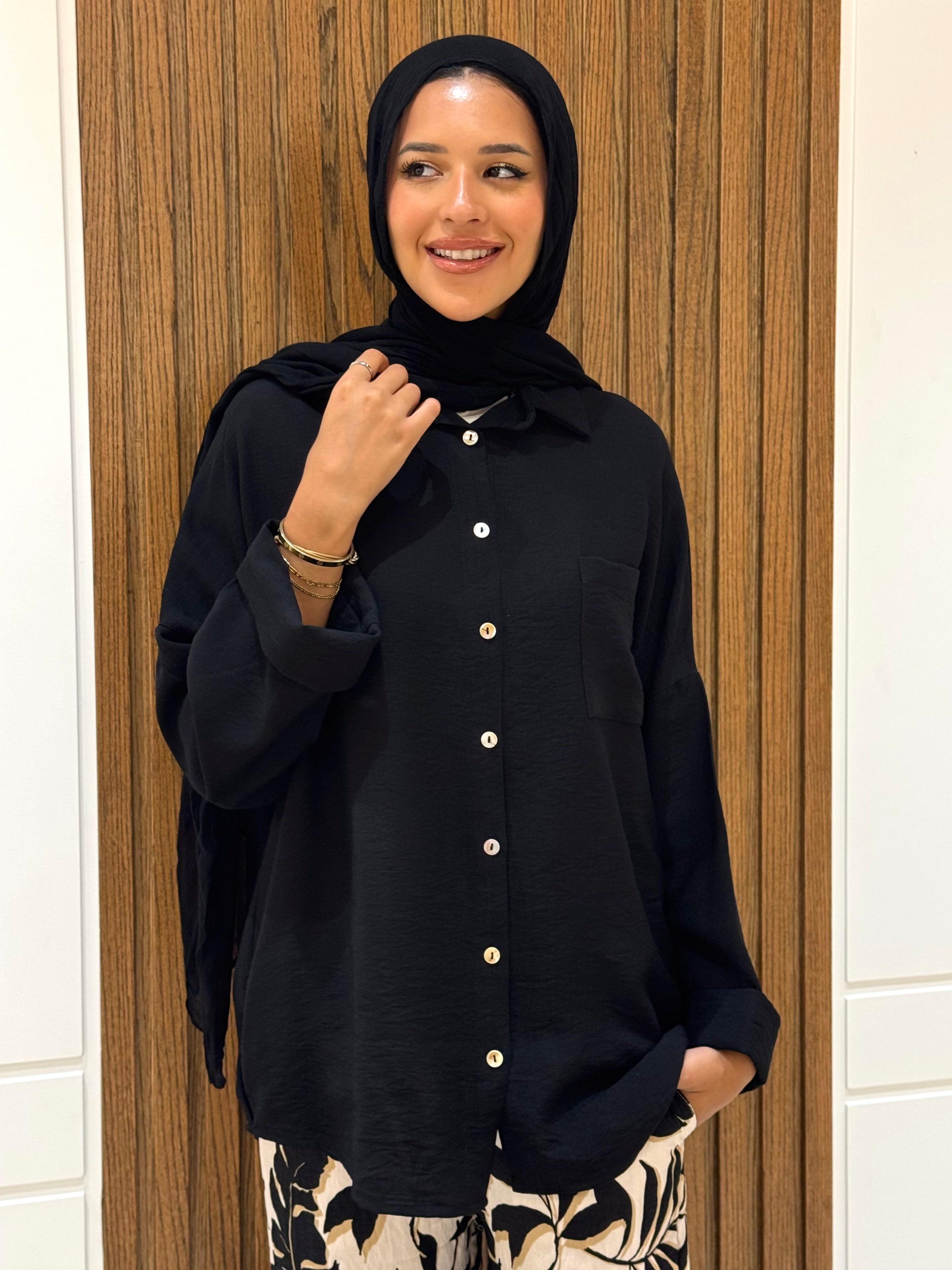 Rolled-up Sleeves Oversized Shirt