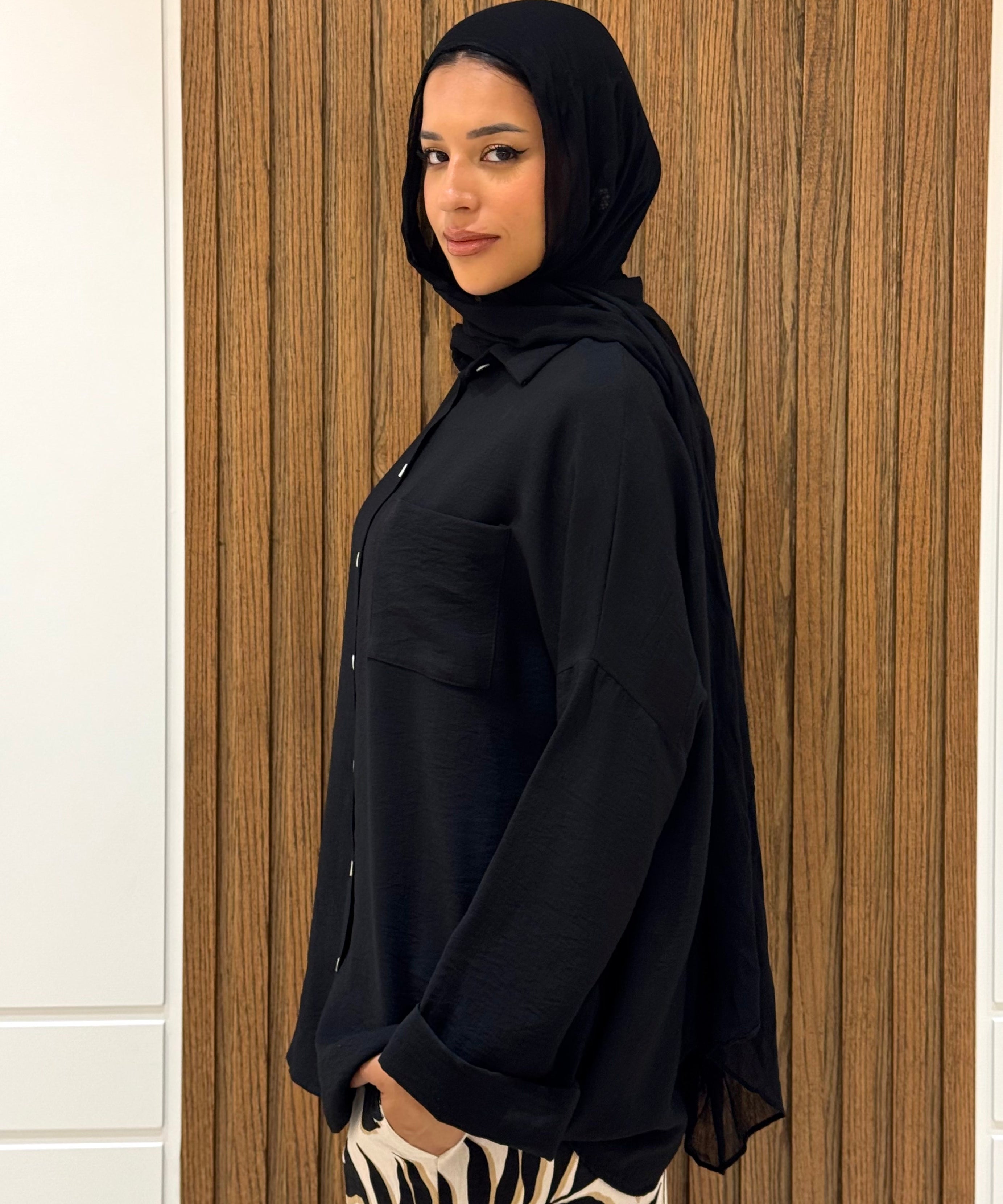 Rolled-up Sleeves Oversized Shirt