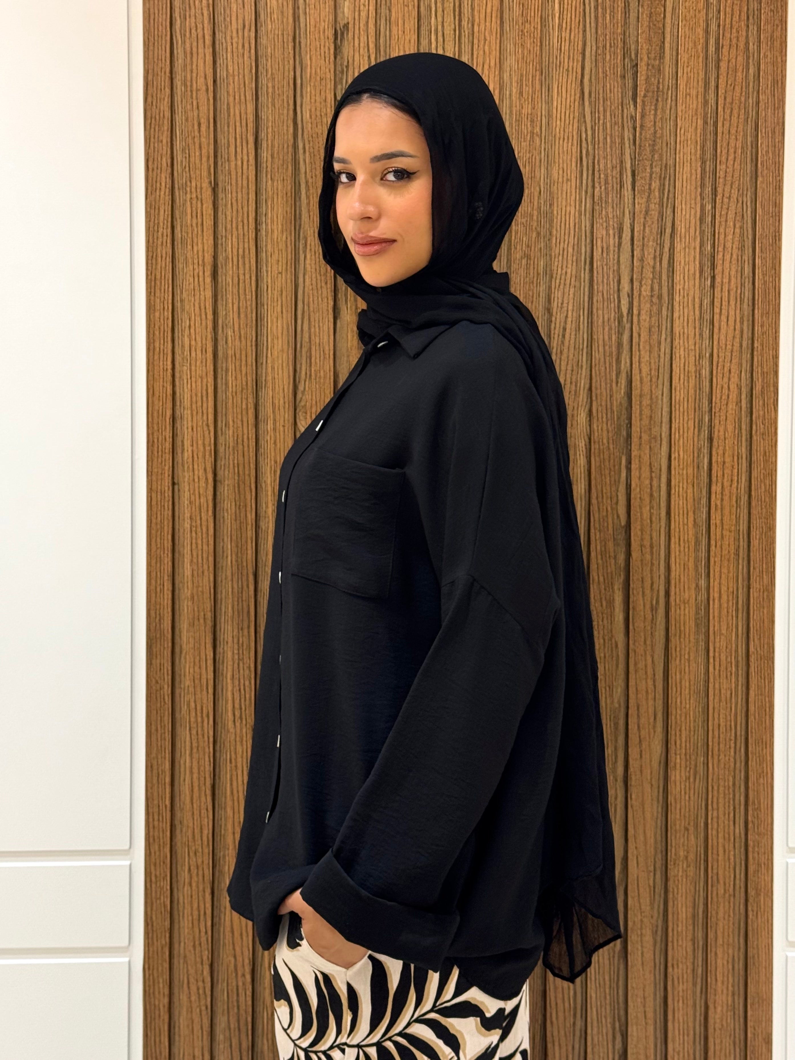 Rolled-up Sleeves Oversized Shirt