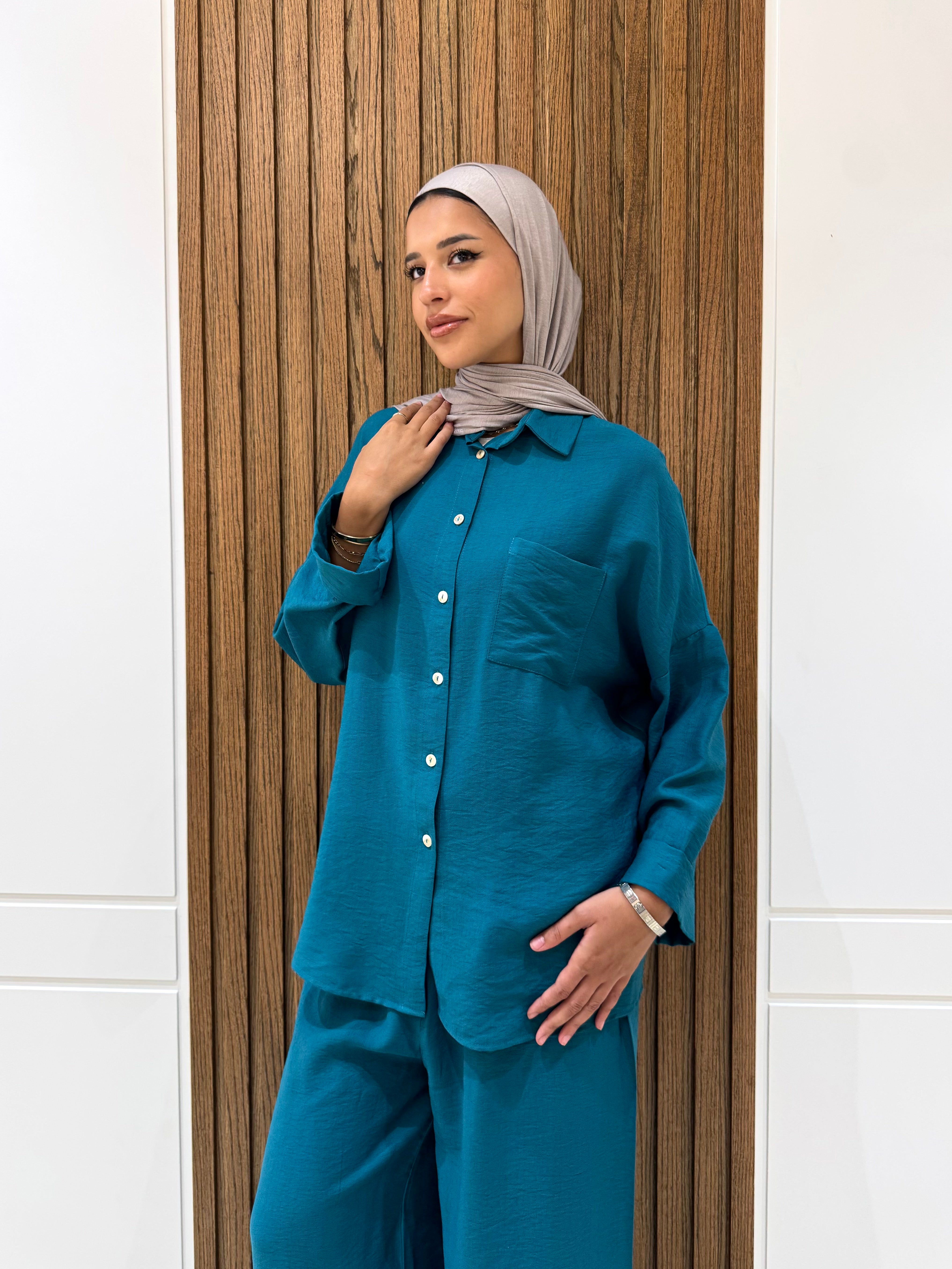 Rolled-up Sleeves Oversized Shirt