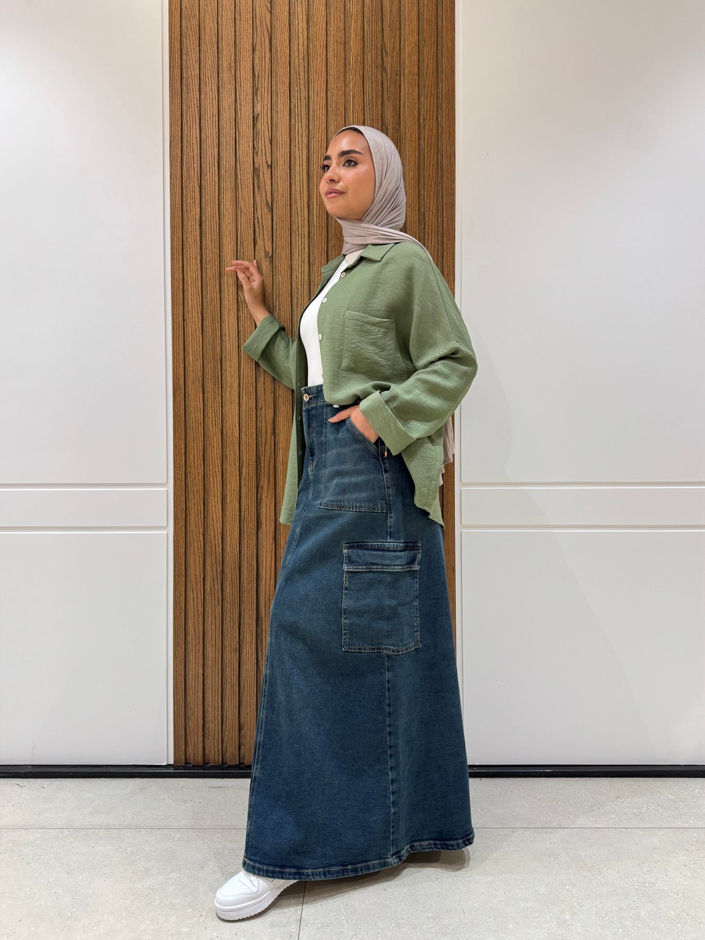 Rolled-up Sleeves Oversized Shirt