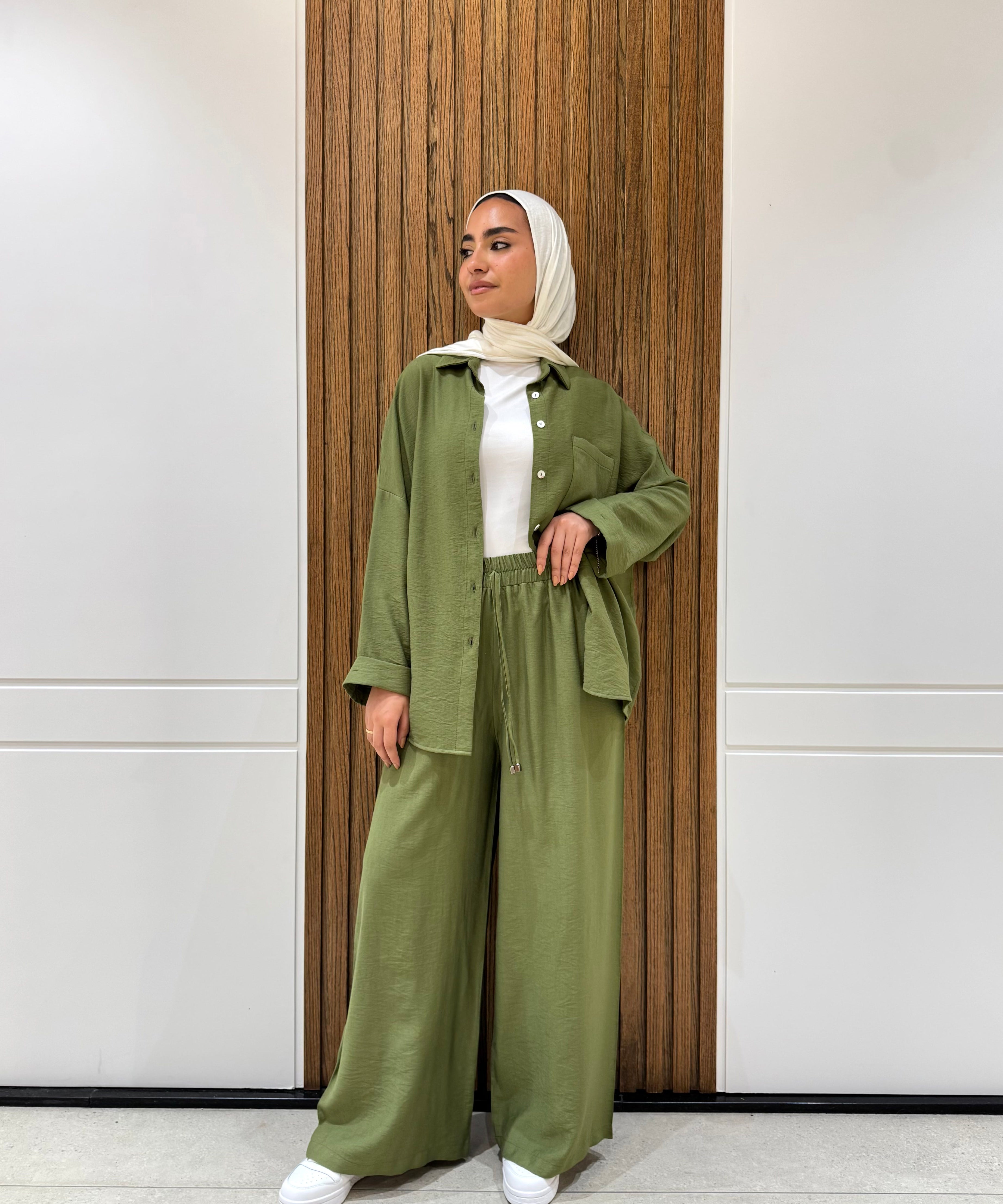 Rolled-up Sleeves Oversized Shirt