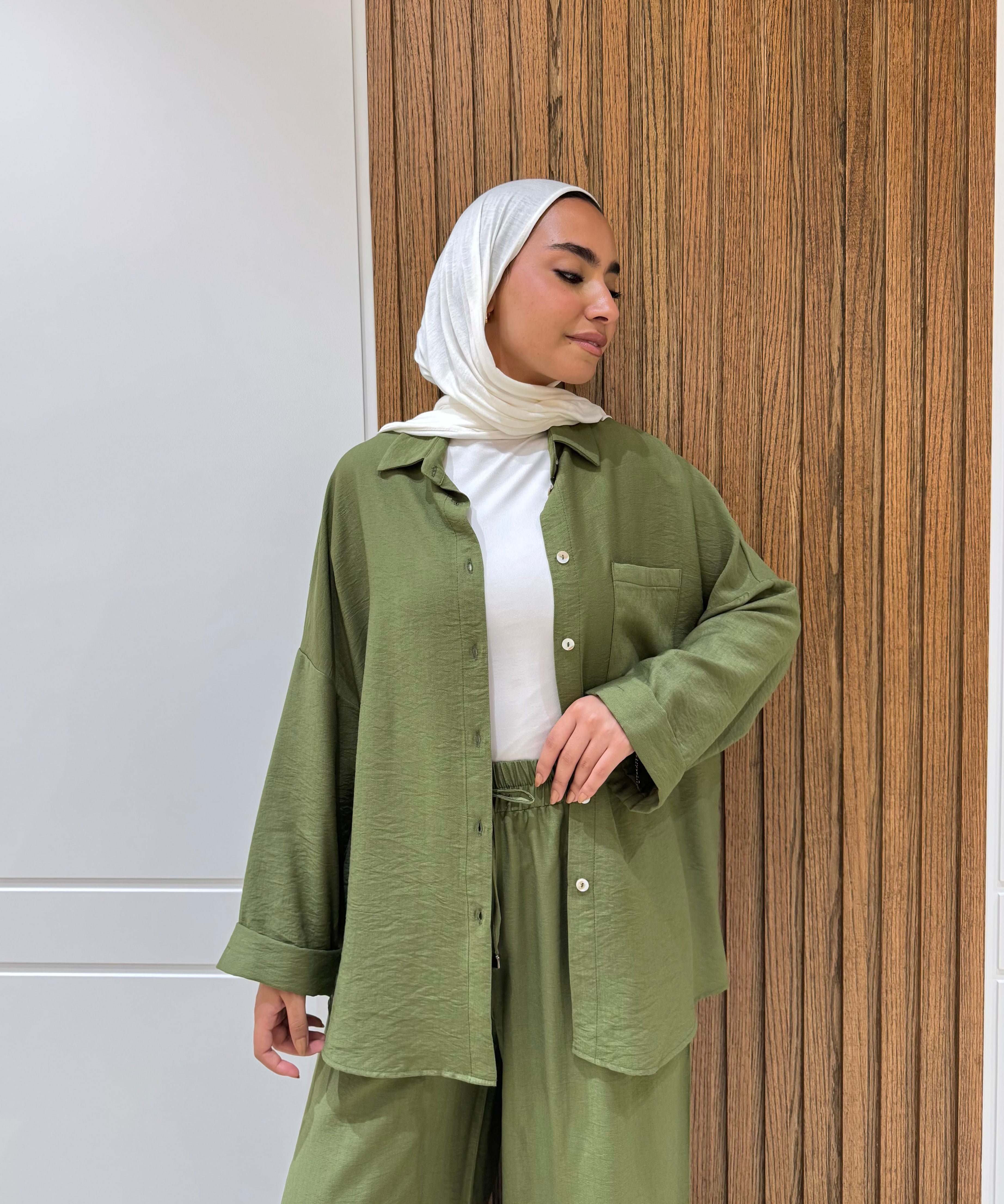 Rolled-up Sleeves Oversized Shirt