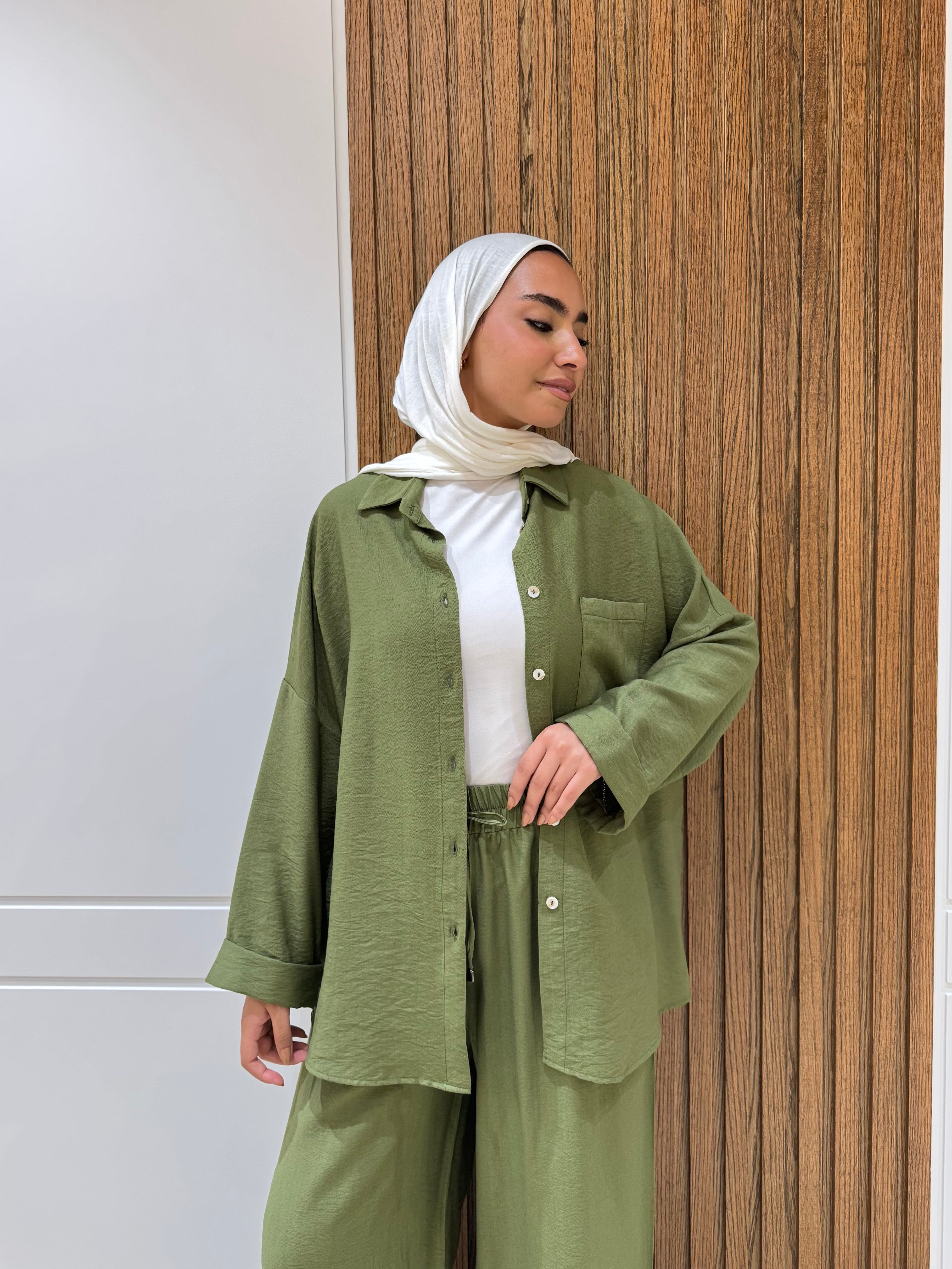 Rolled-up Sleeves Oversized Shirt