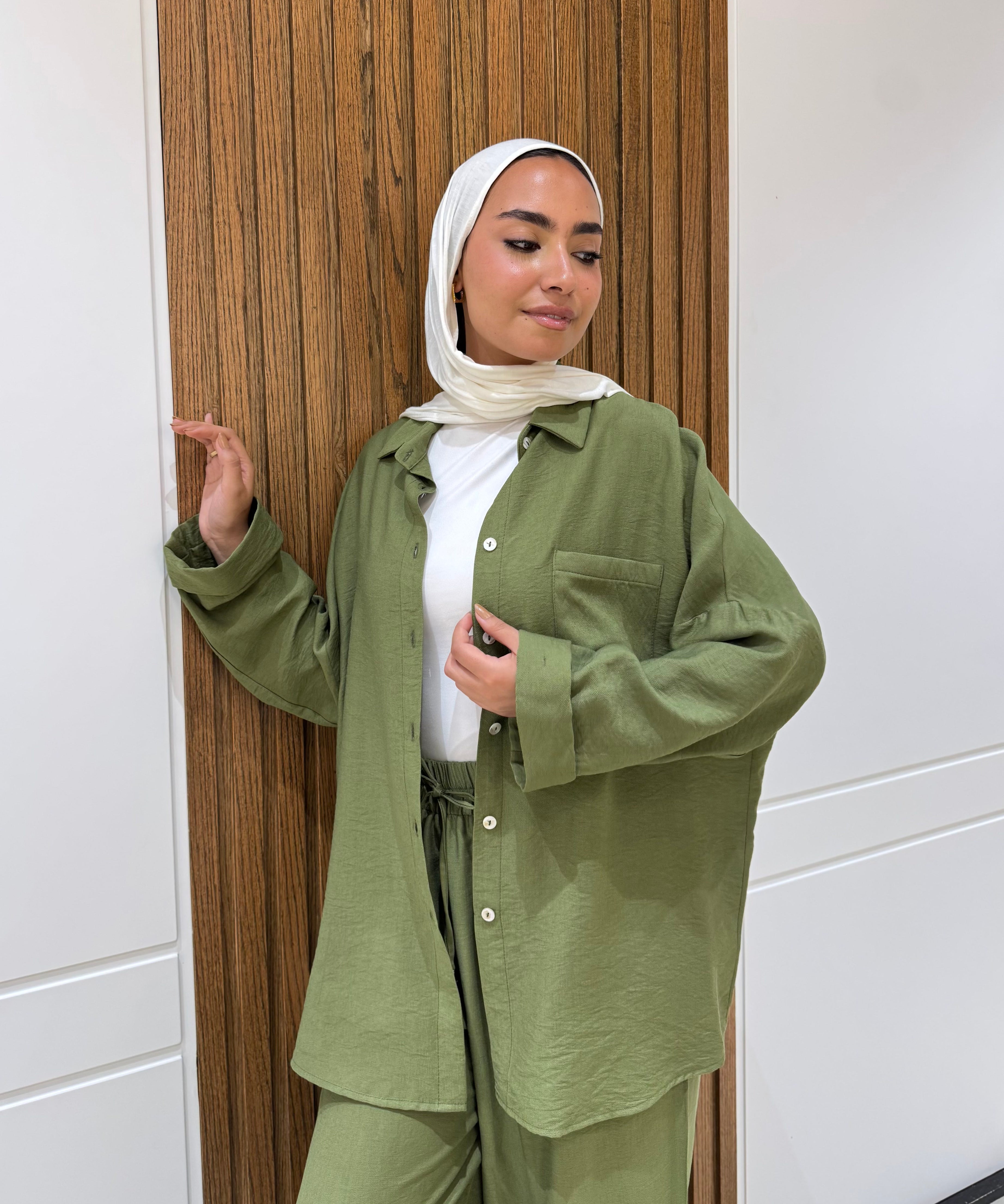 Rolled-up Sleeves Oversized Shirt