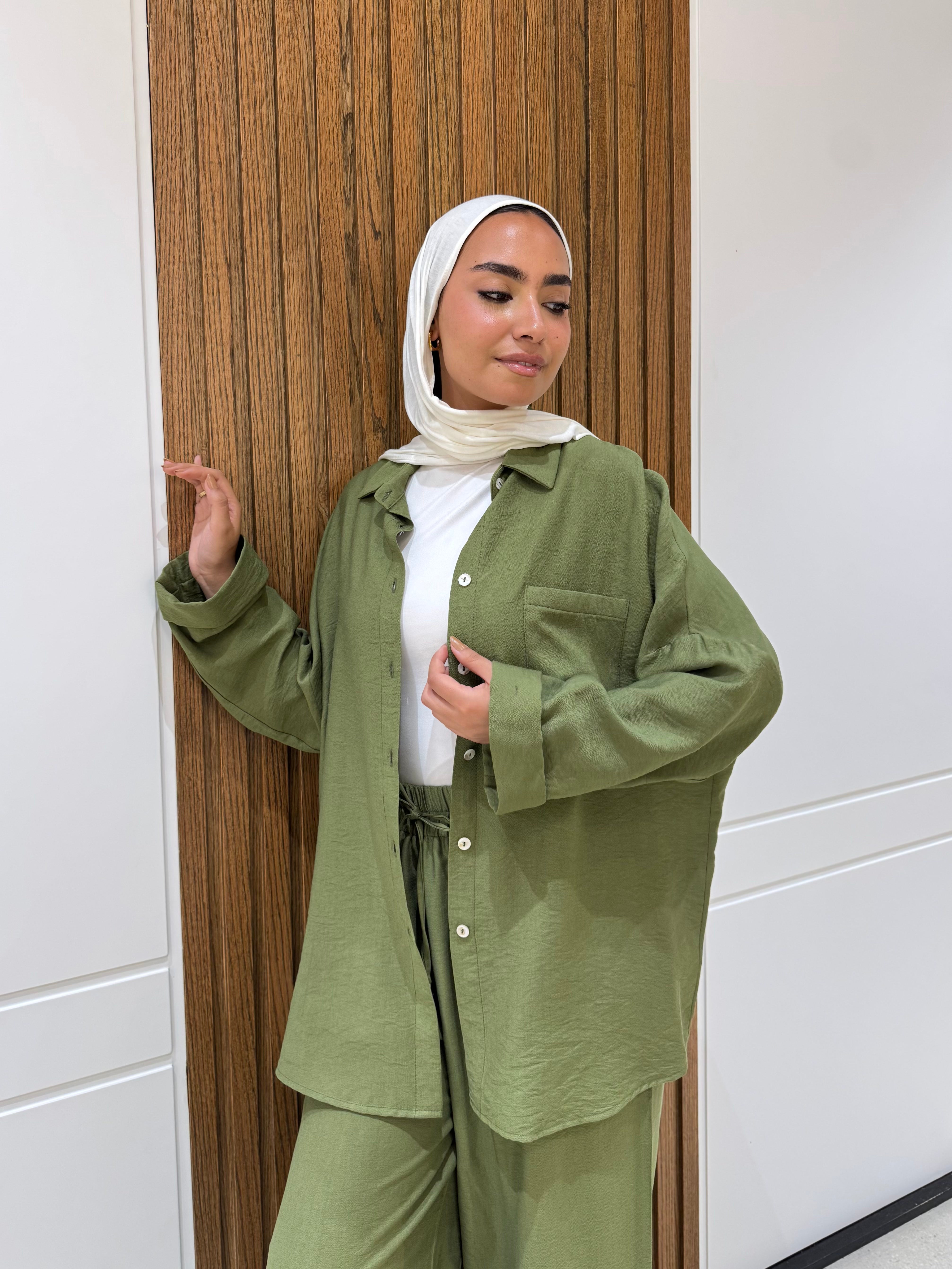 Rolled-up Sleeves Oversized Shirt