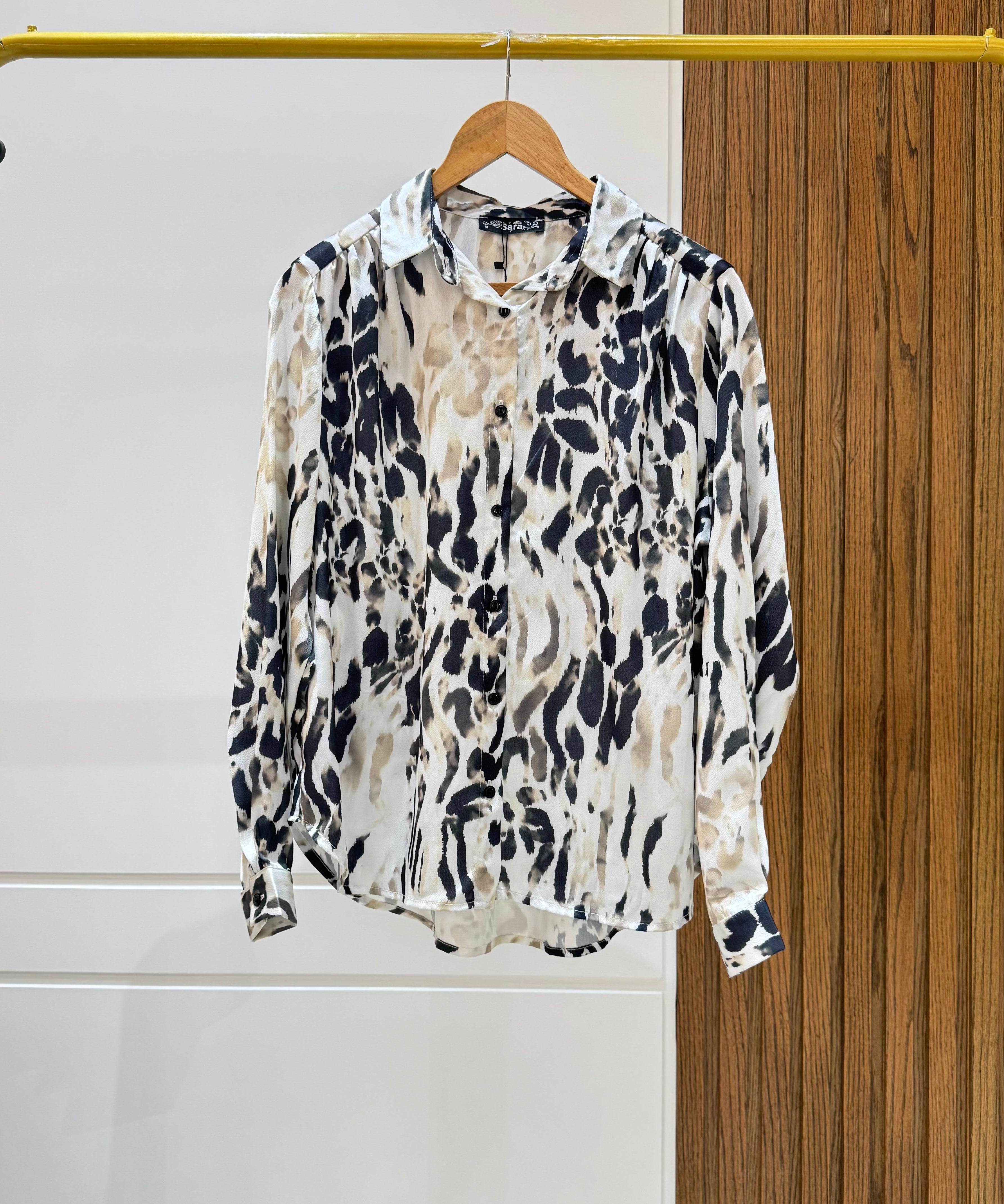 Shirt-Chiffon crepe-OF WHITE