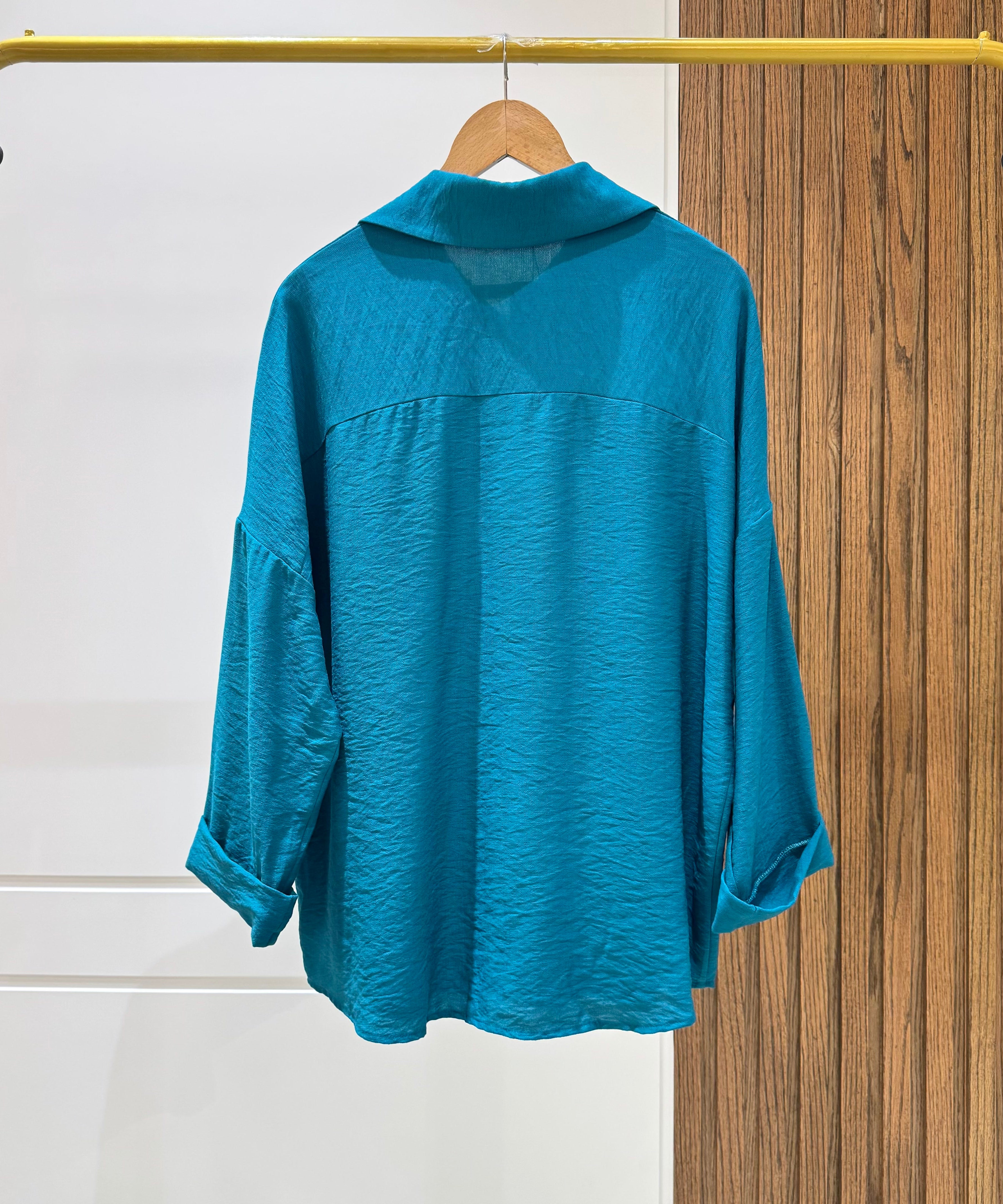 Rolled-up Sleeves Oversized Shirt