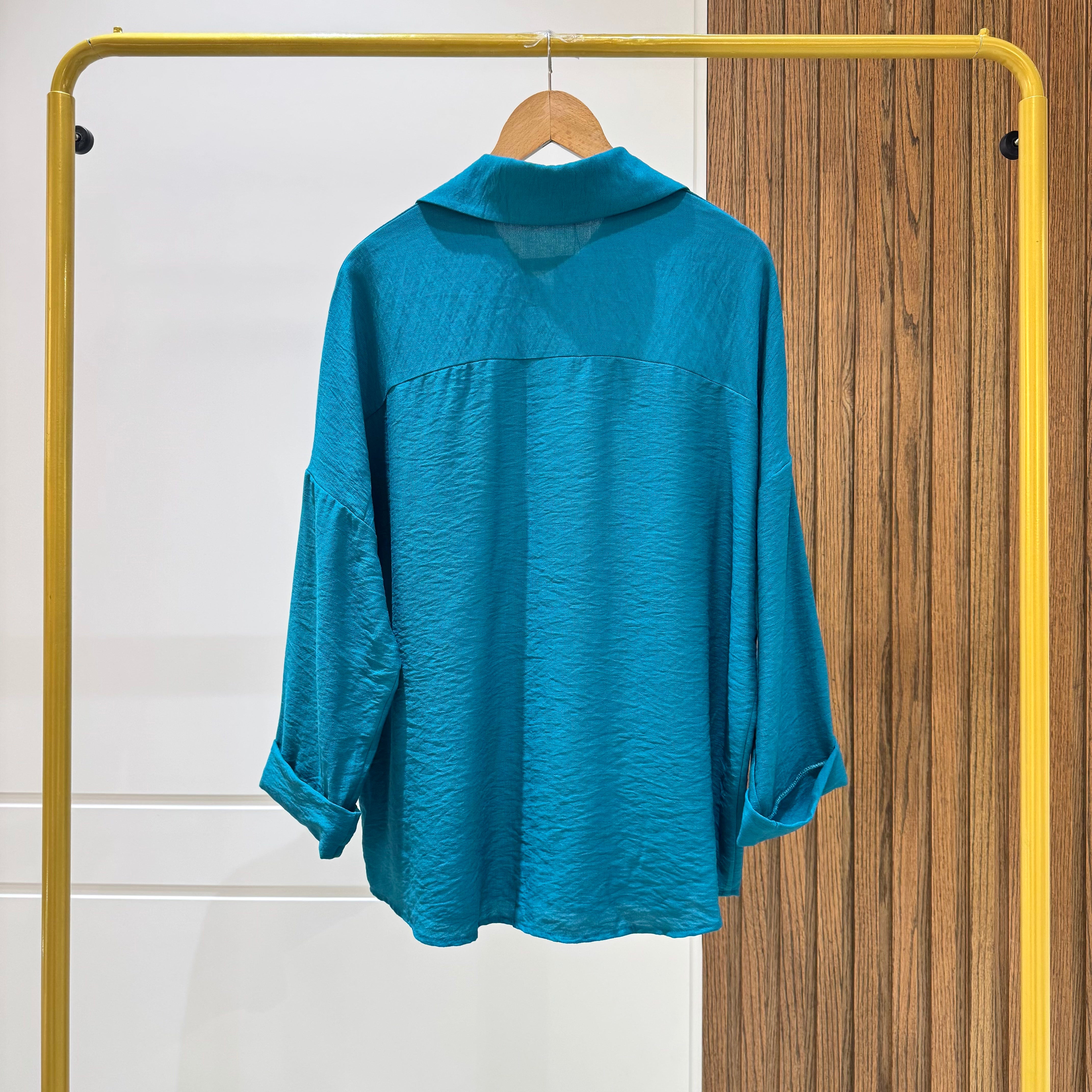 Rolled-up Sleeves Oversized Shirt