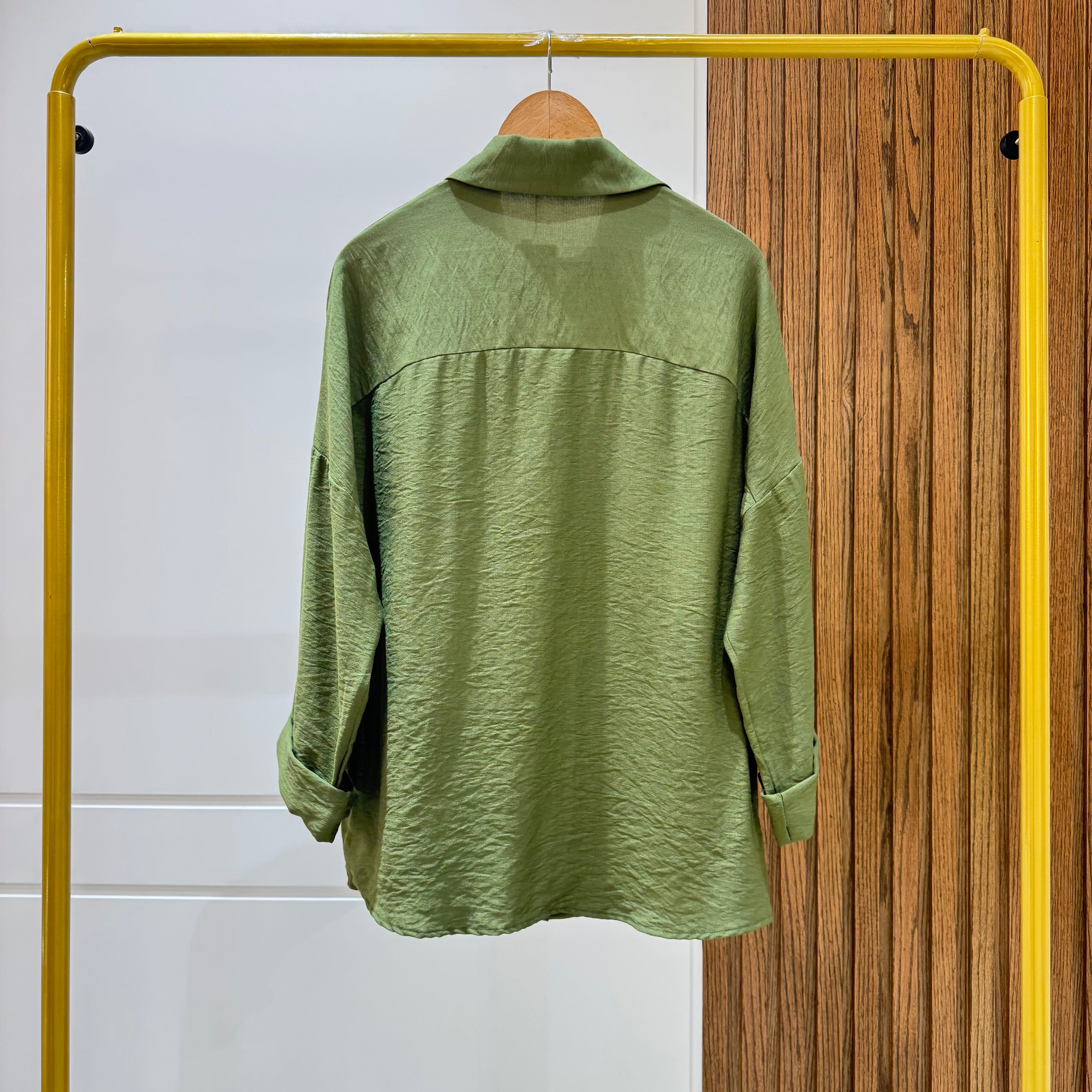 Rolled-up Sleeves Oversized Shirt