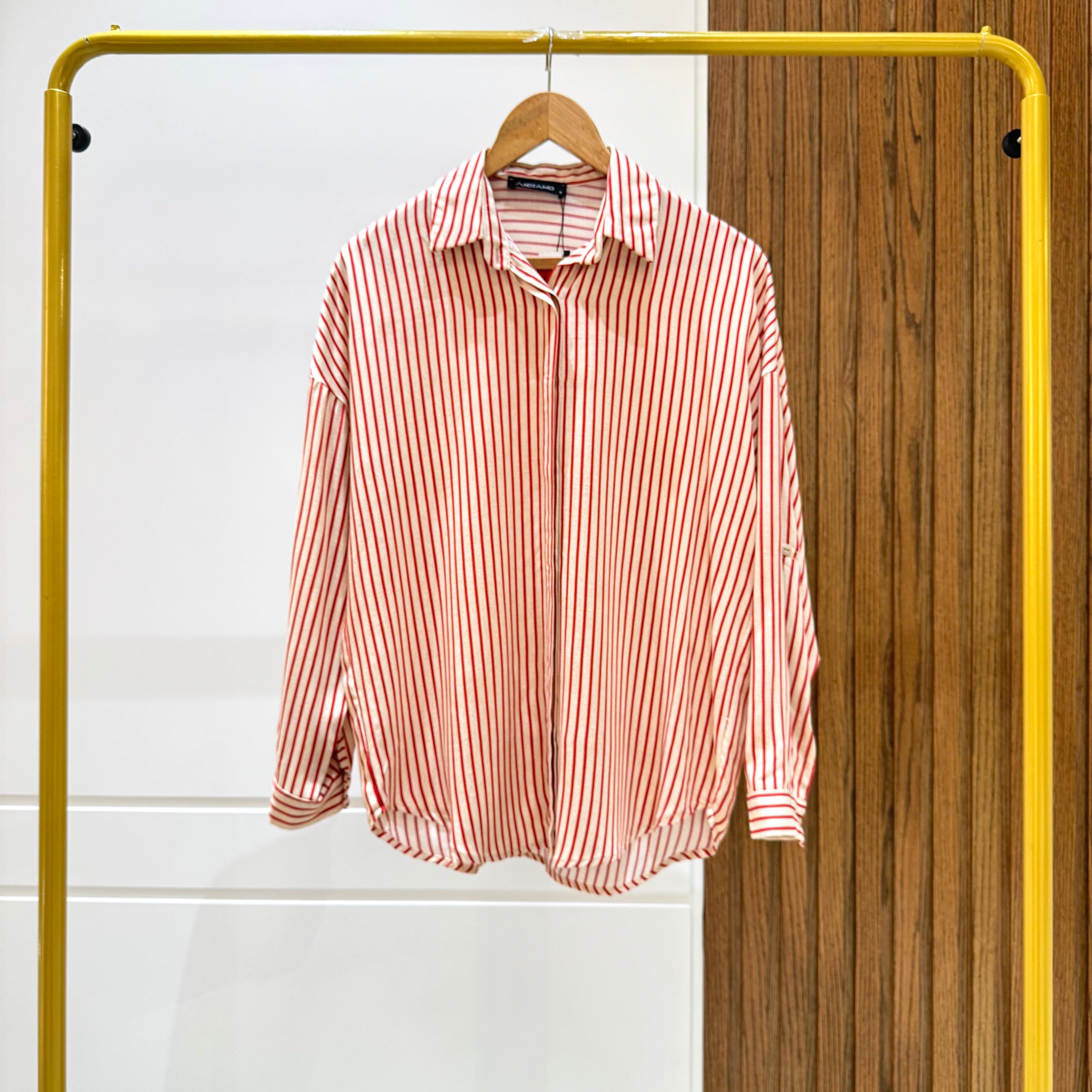 Shirt-cotton viscose-Red