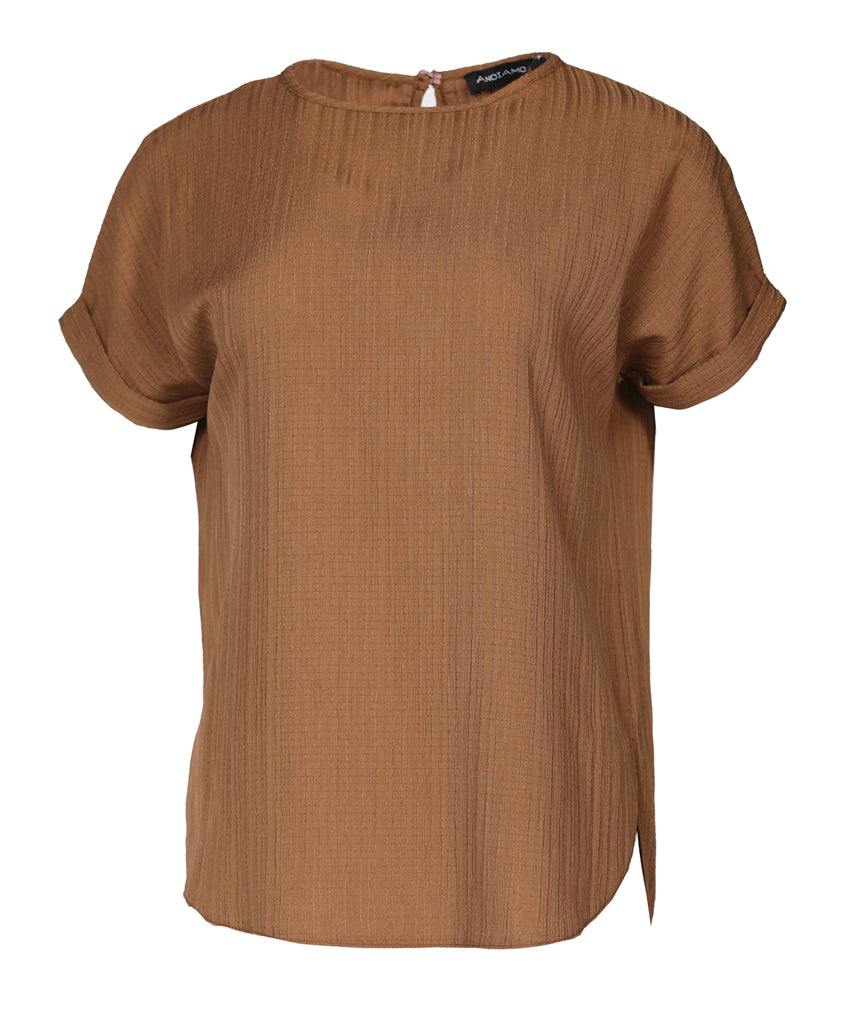 Blouse-Cotton Viscose-BROWN