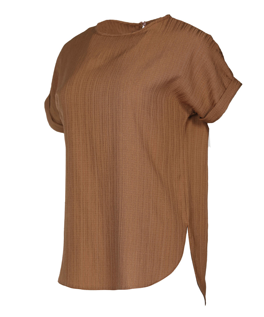 Blouse-Cotton Viscose-BROWN
