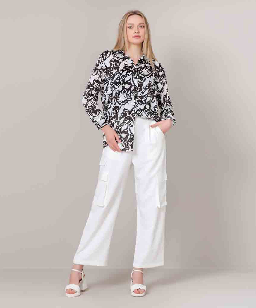 Cargo-Thick Crepe-OF WHITE