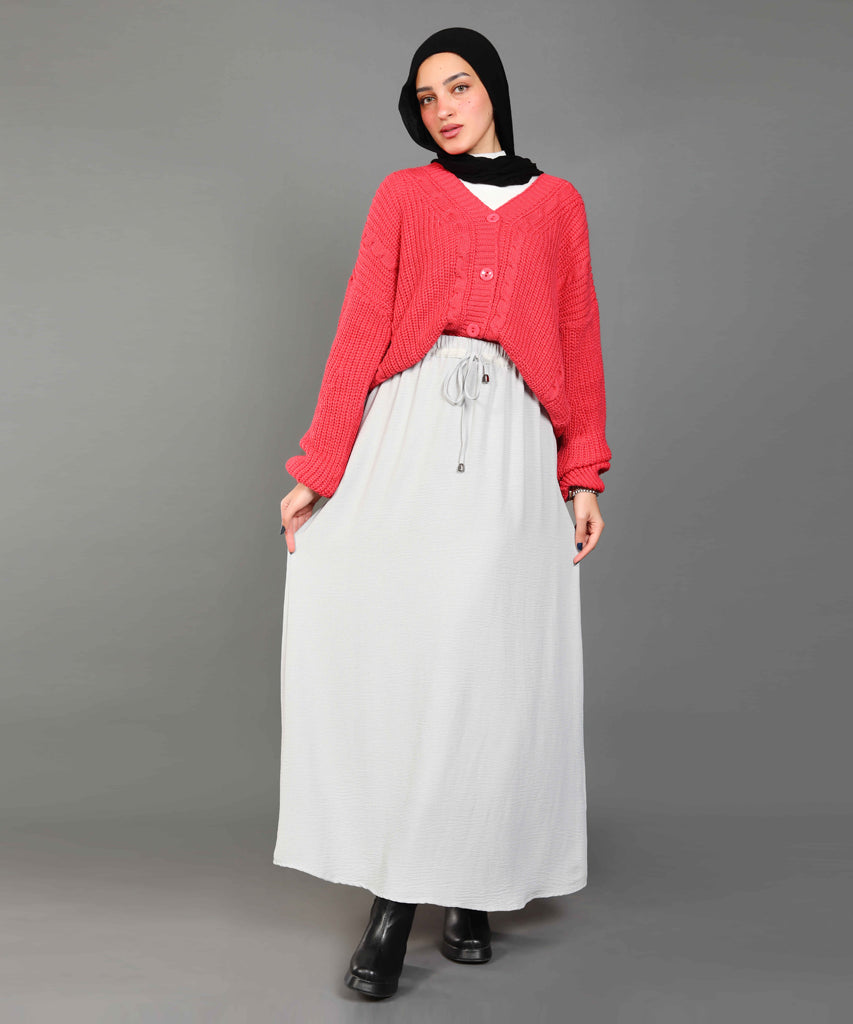 Skirt-Cotton Viscose-GRAY