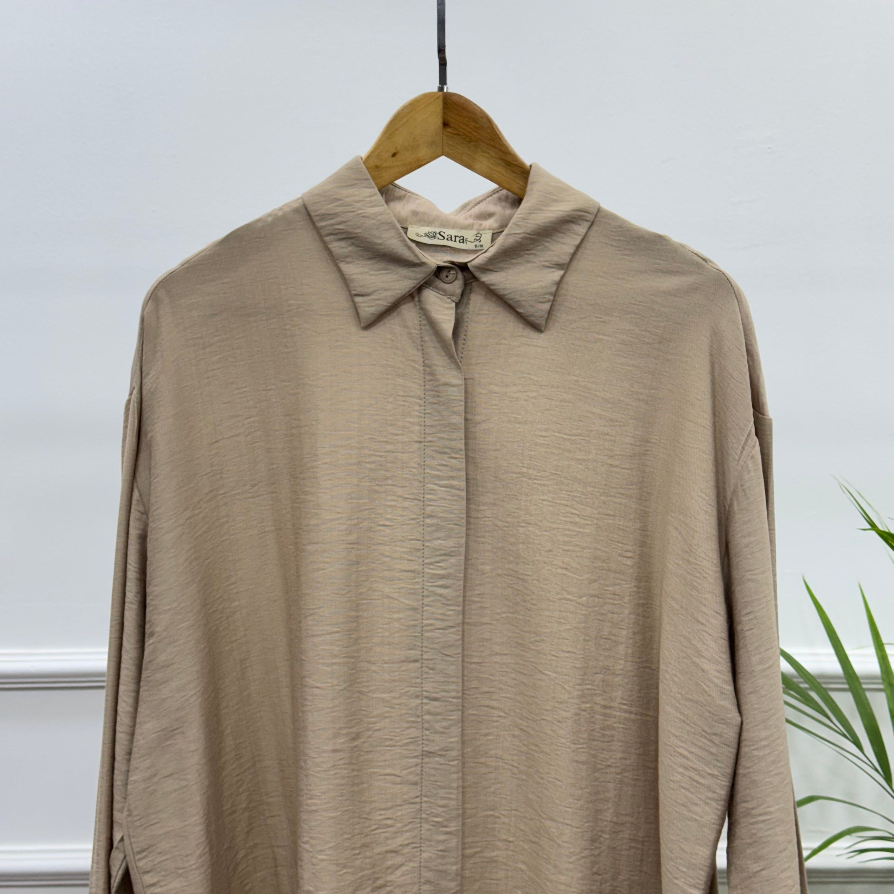 Oversized Shirt-Linen-BEIGE