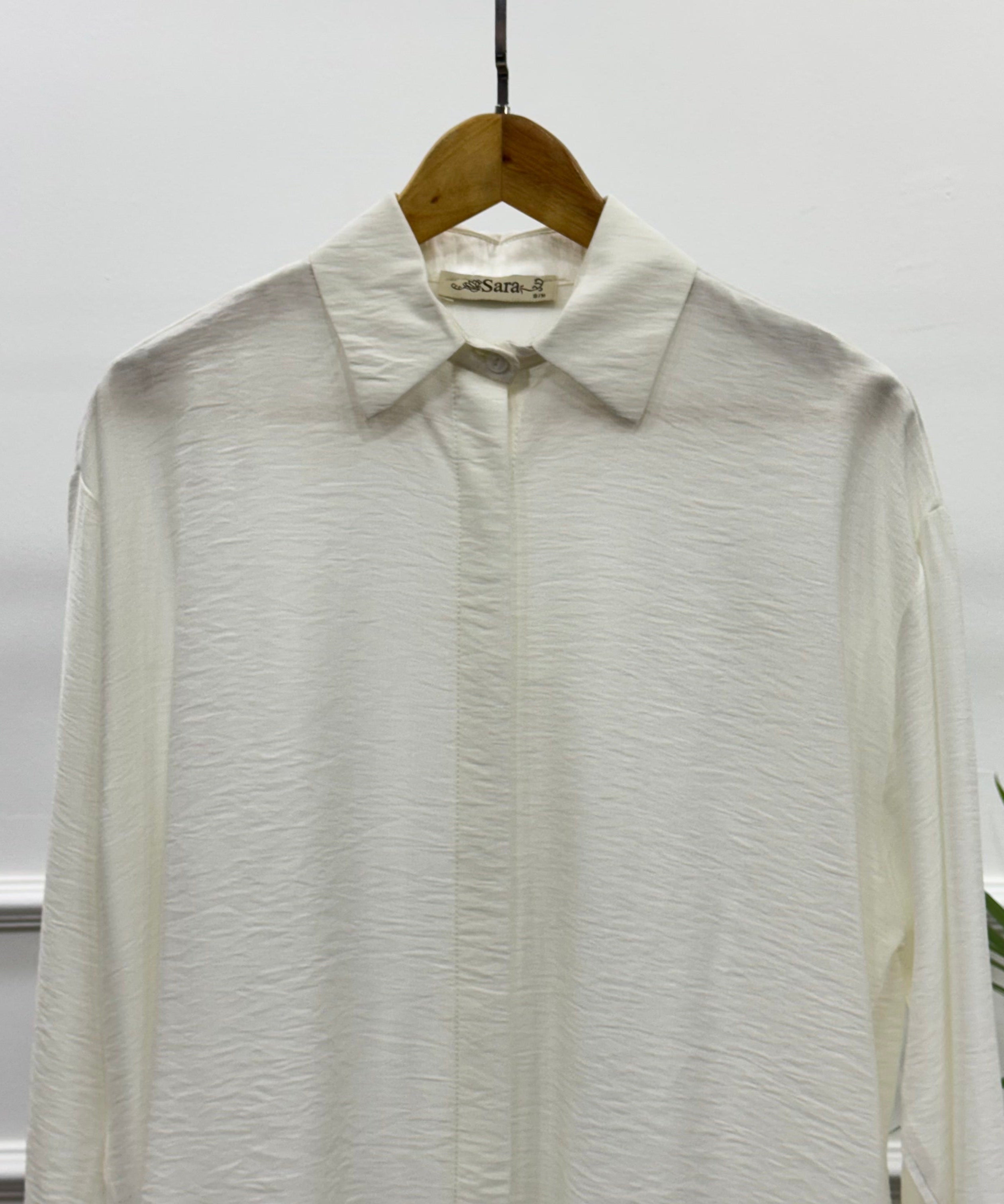 Oversized Shirt-Linen-Of White