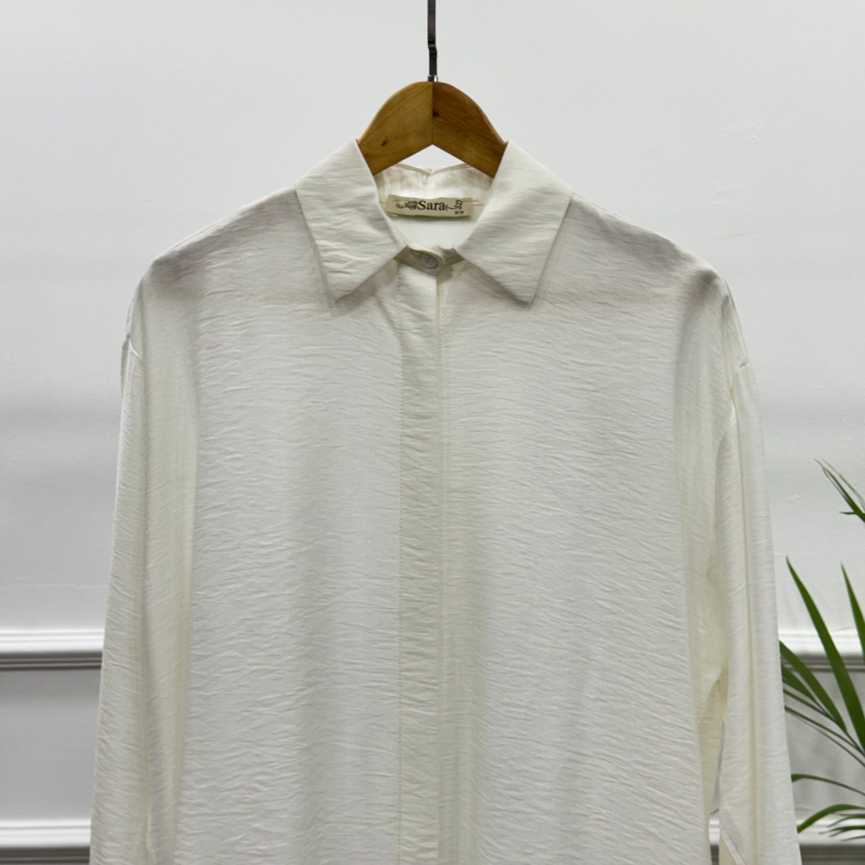 Oversized Shirt-Linen-Of White