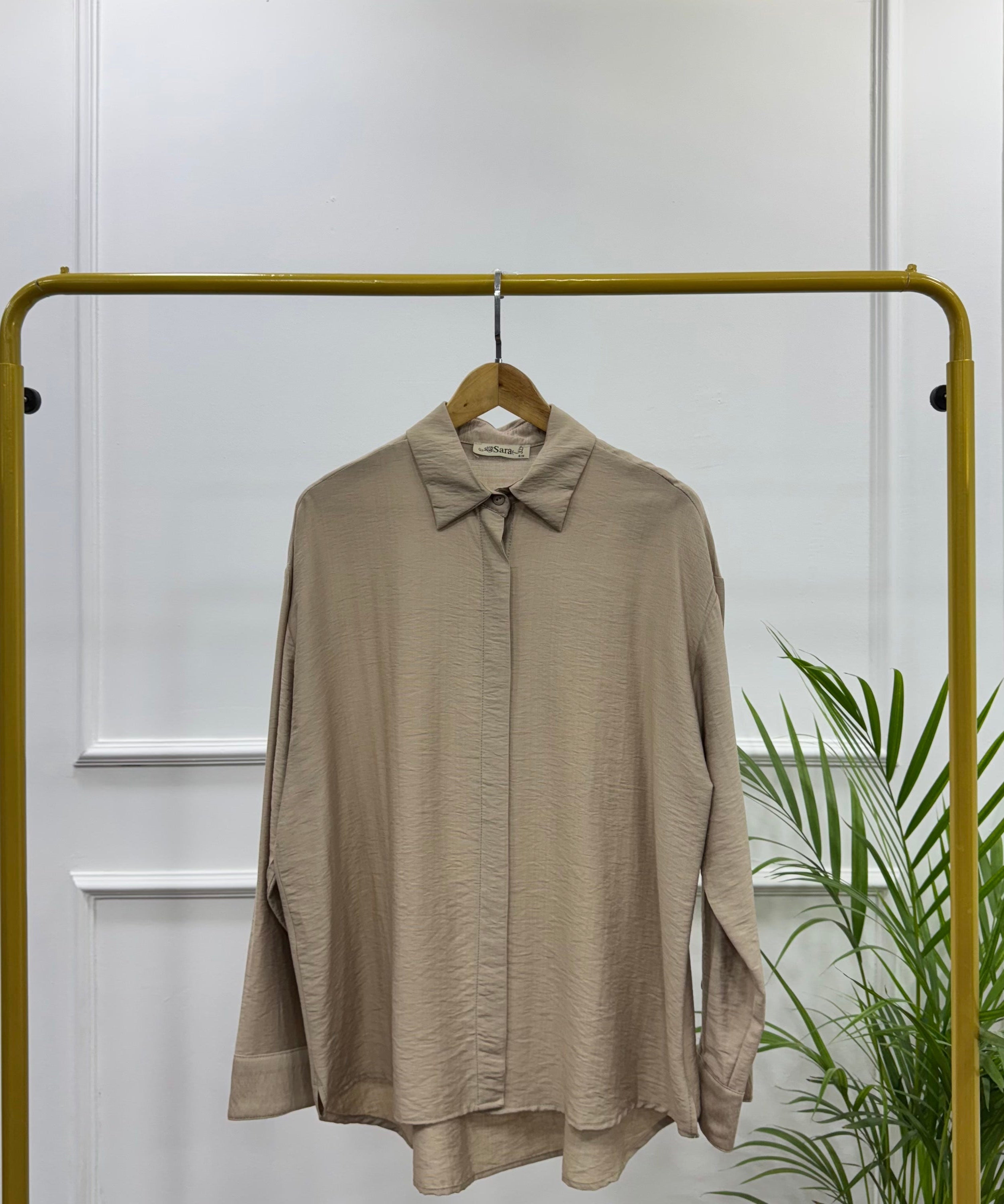 Oversized Shirt-Linen-BEIGE