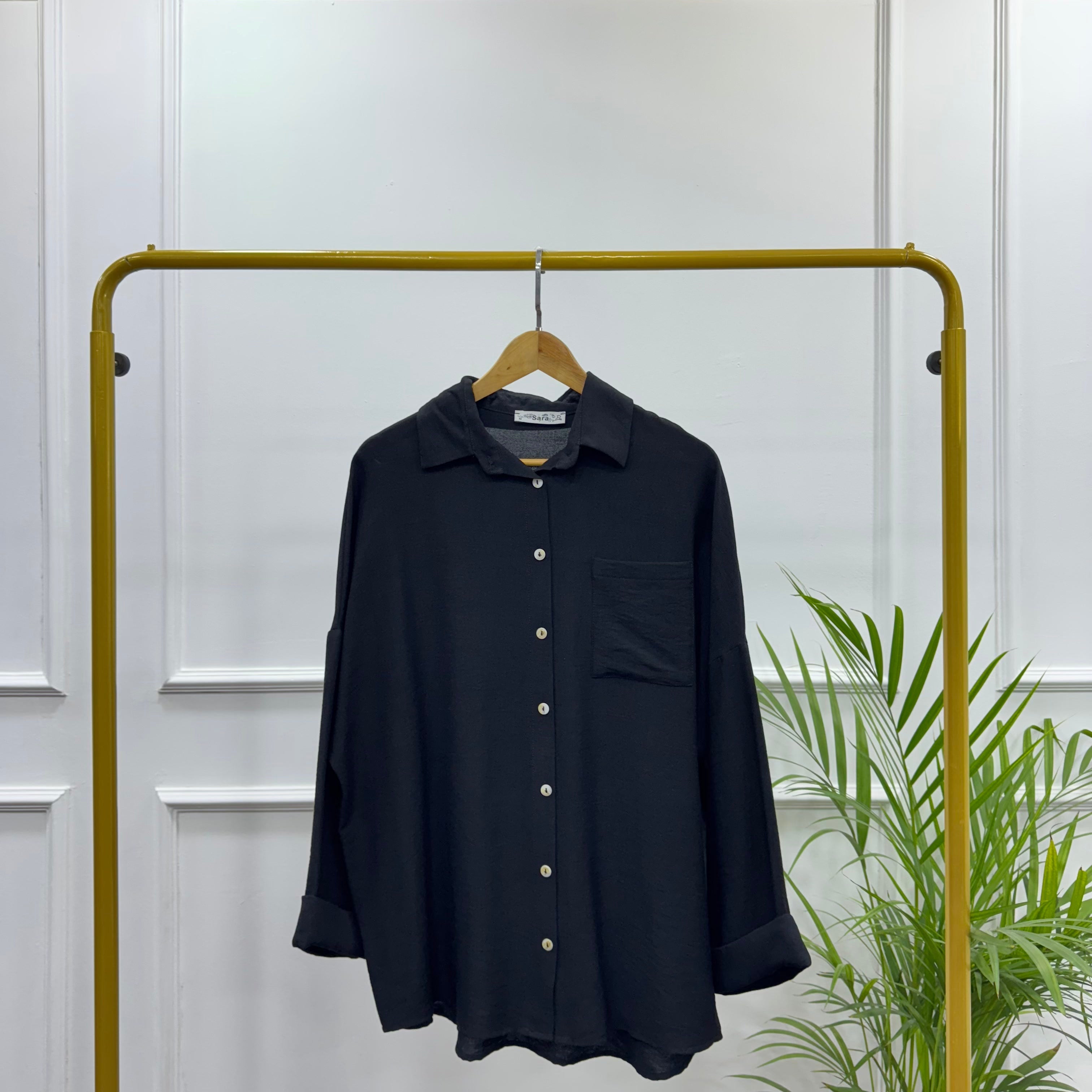 Rolled-up Sleeves Oversized Shirt