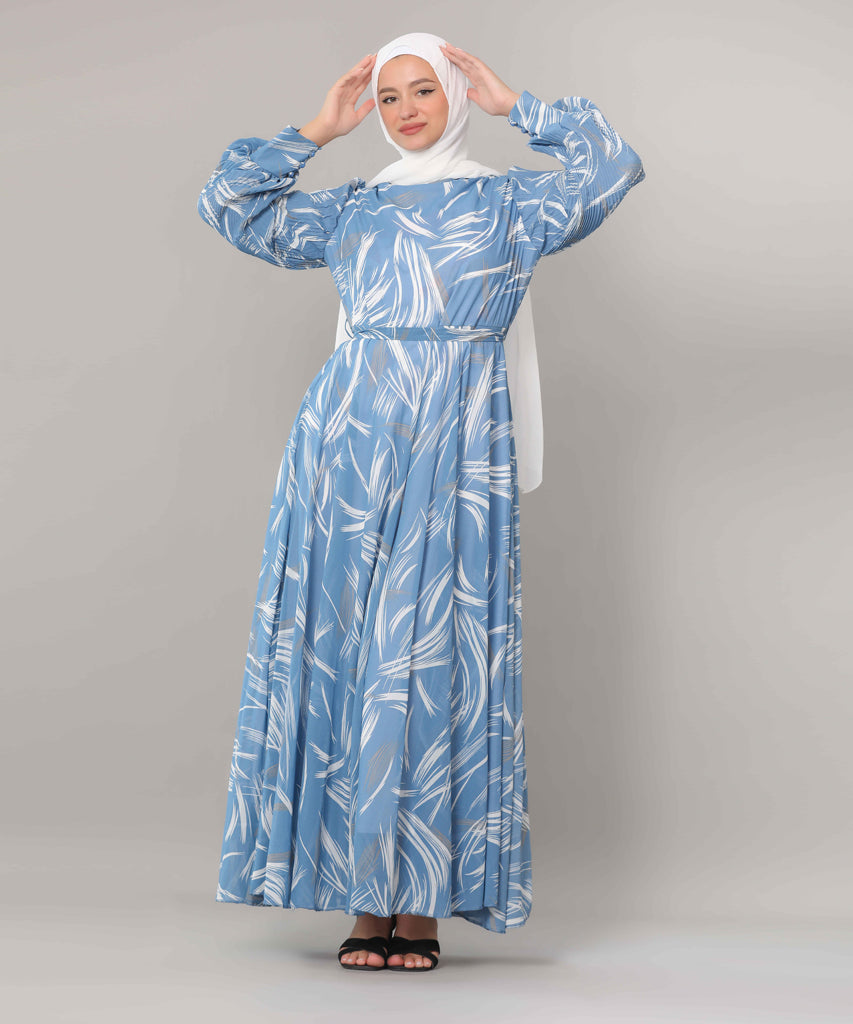 Dress-Chiffon-L BLUE