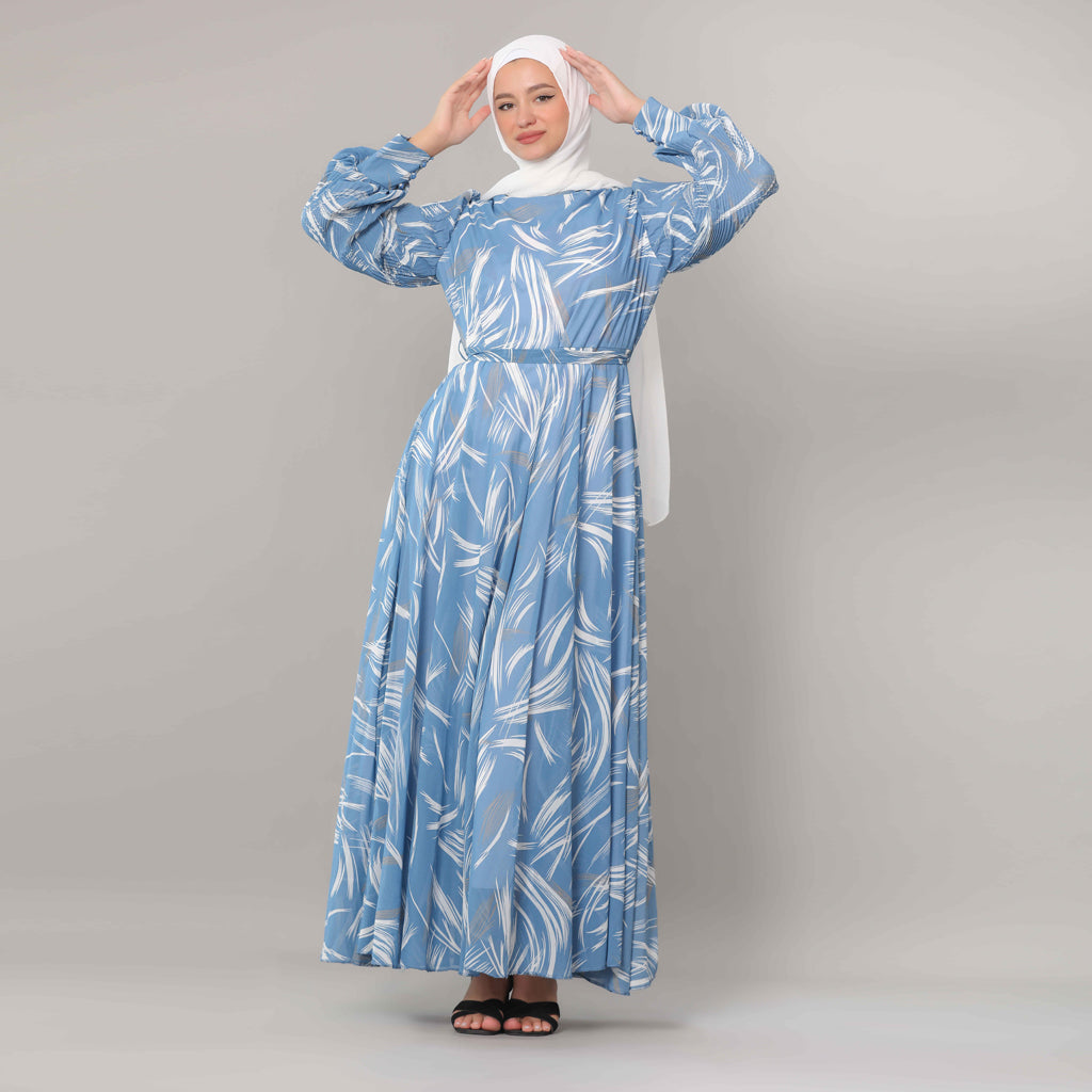 Dress-Chiffon-L BLUE