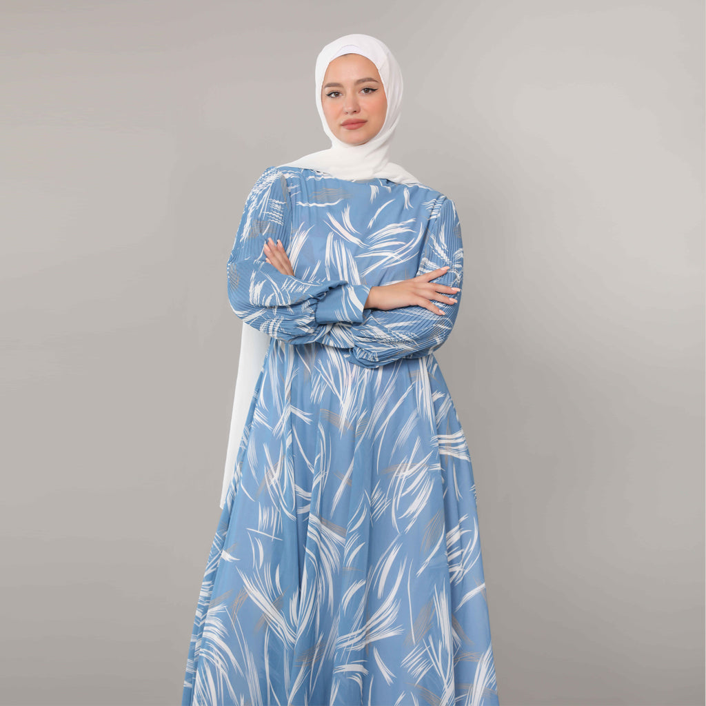 Dress-Chiffon-L BLUE