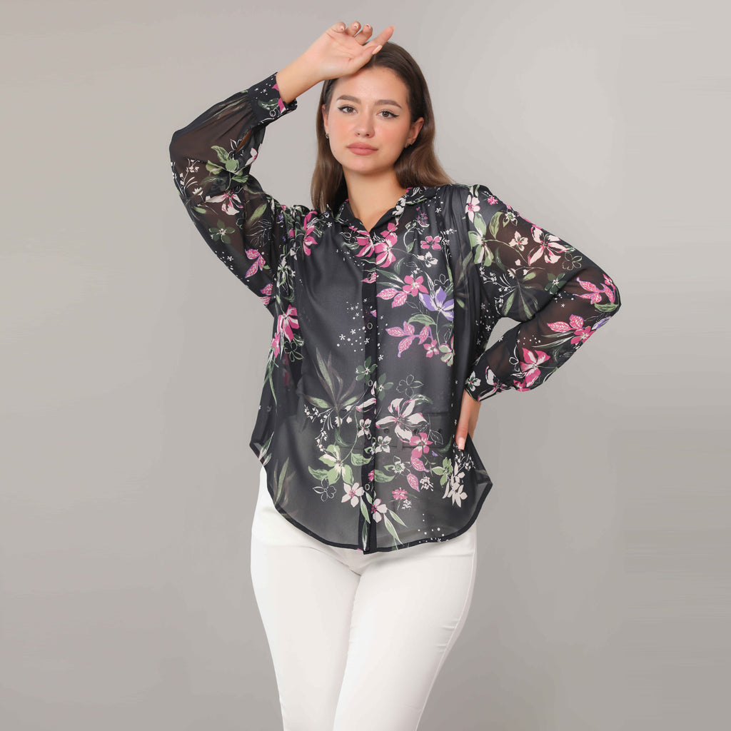 Shirt-Chiffon-BLACK