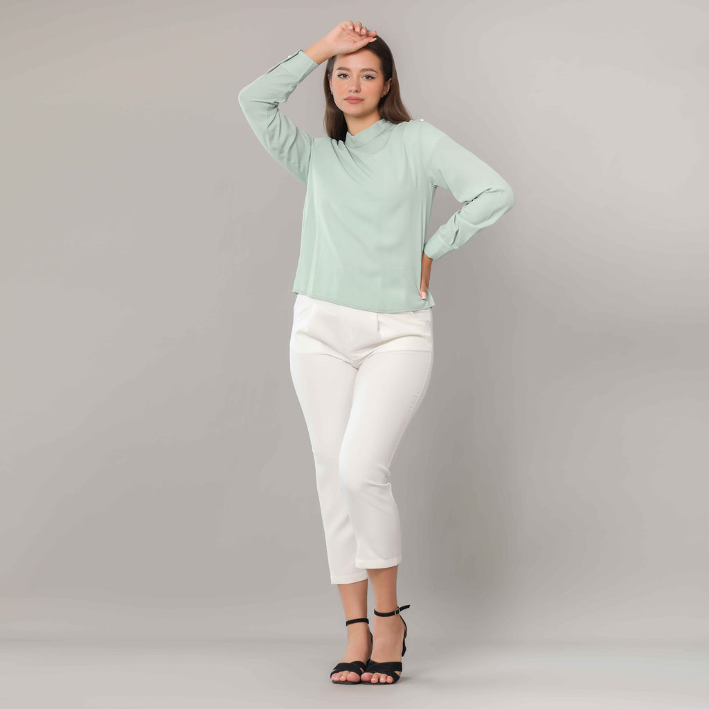 Blouse-Chiffon-GREEN