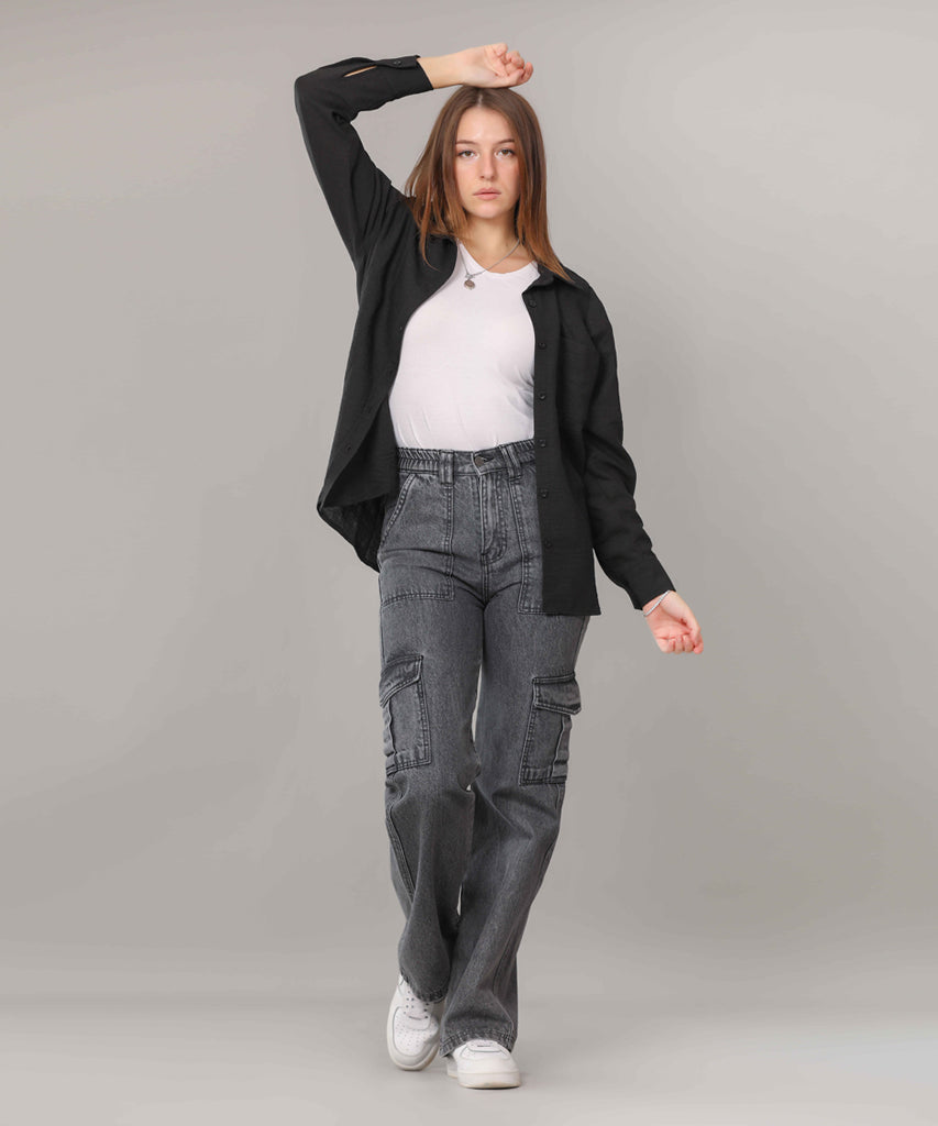 Shirt-Cotton Viscose-BLACK