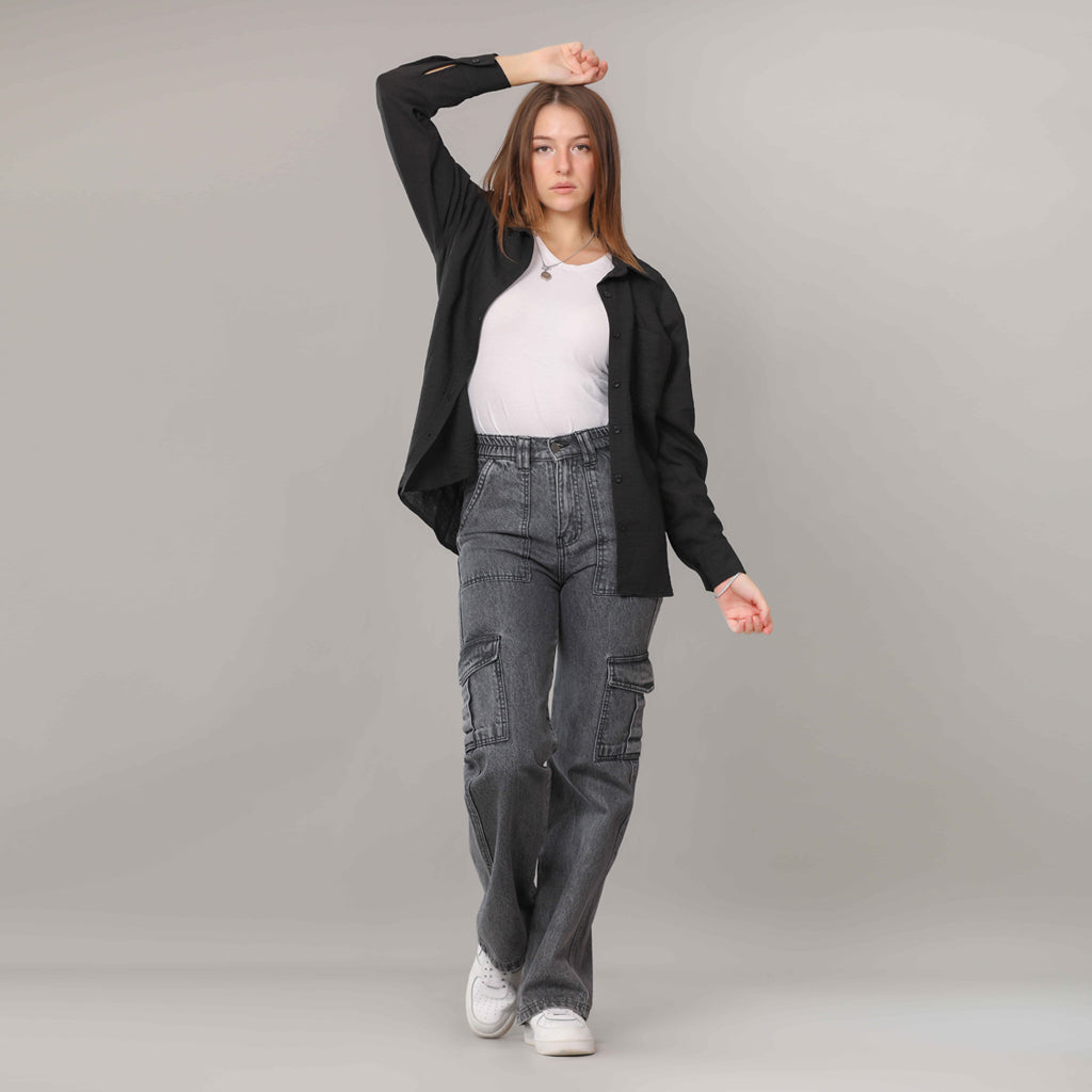 Shirt-Cotton Viscose-BLACK