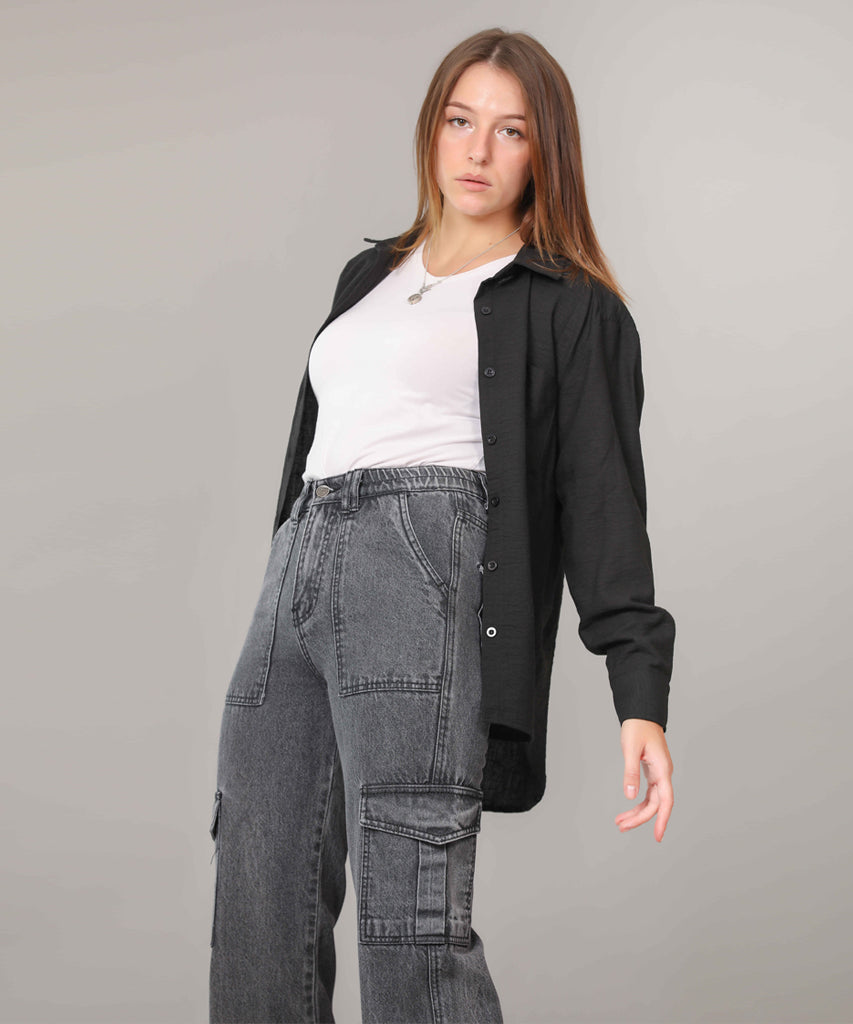 Shirt-Cotton Viscose-BLACK