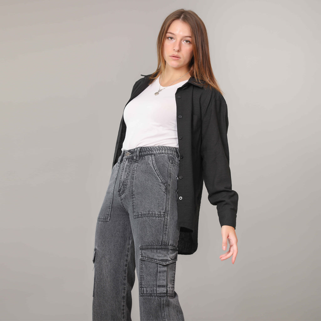 Shirt-Cotton Viscose-BLACK