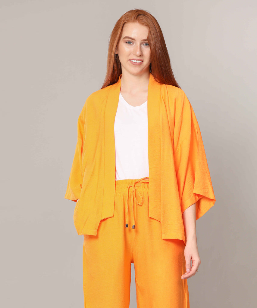 Cardigan-Cotton Viscose-ORANGE