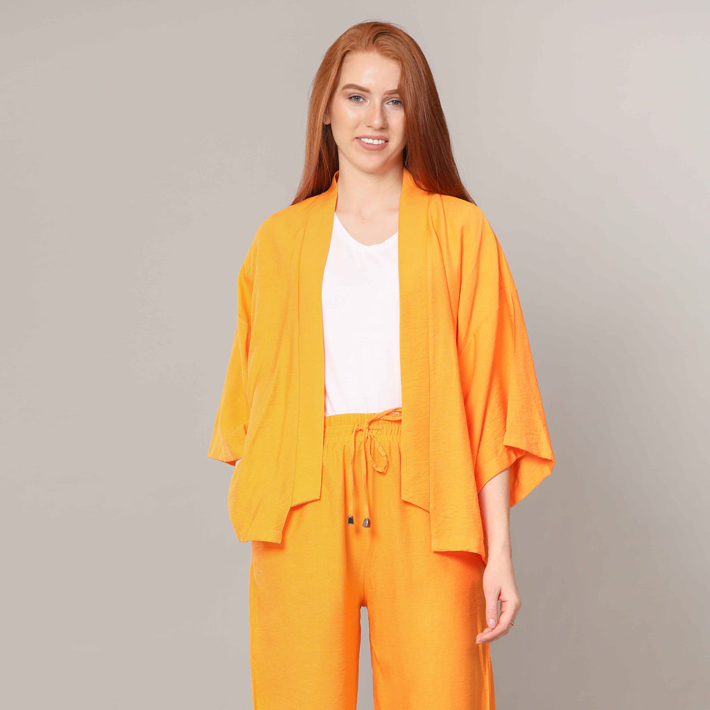 Cardigan-Cotton Viscose-ORANGE