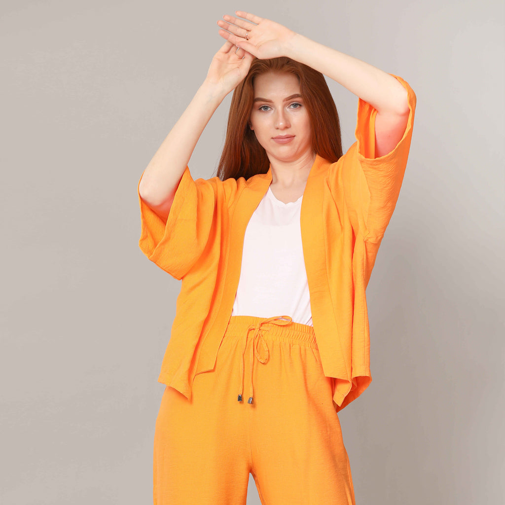 Cardigan-Cotton Viscose-ORANGE